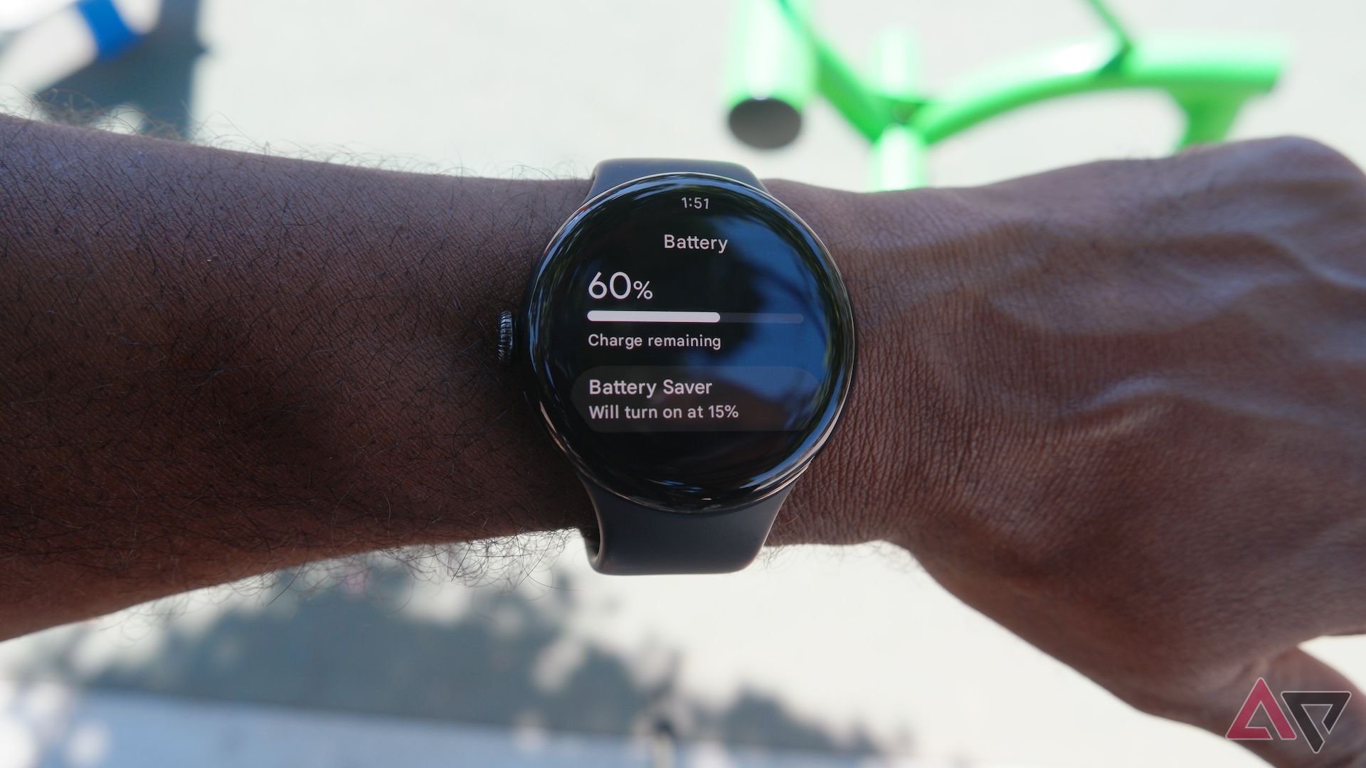 Google Pixel Watch 3 showing battery life