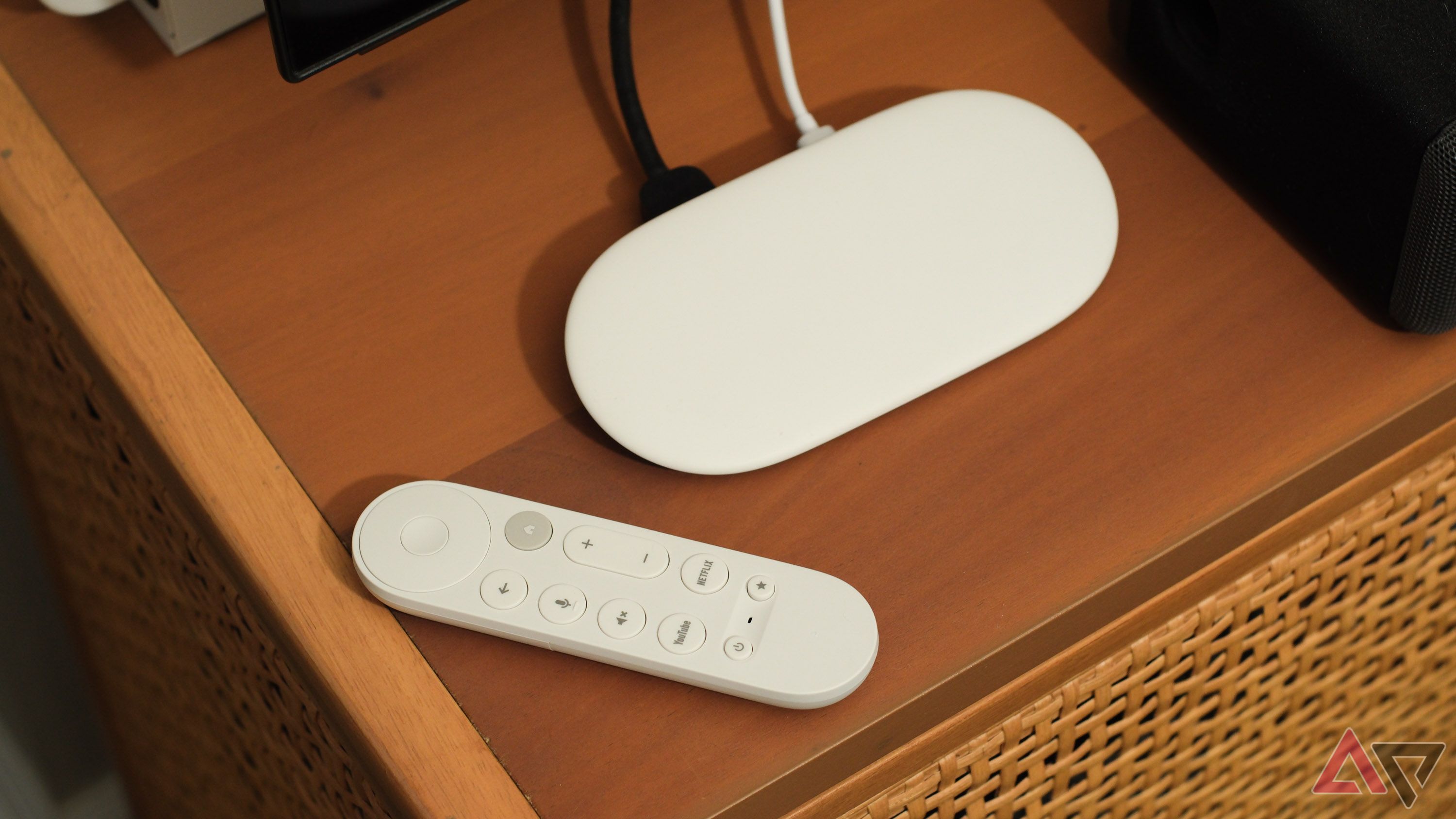 Google TV Streamer with its own TV stand.