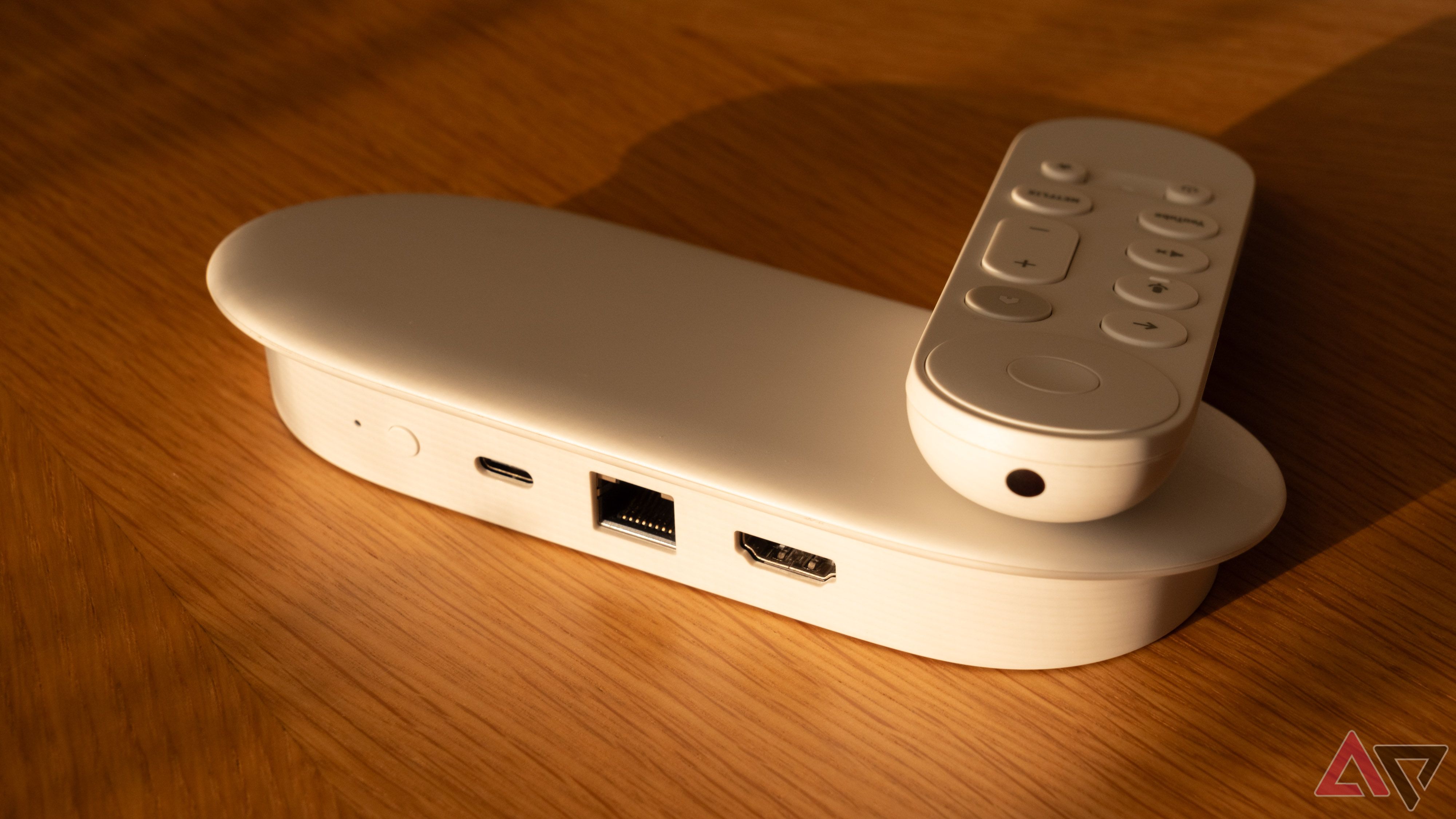 Ports on the back of the Google TV Streamer.