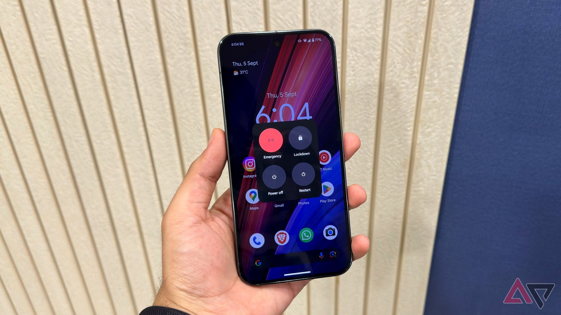 Shot showing the power menu of Pixel 9 Pro XL