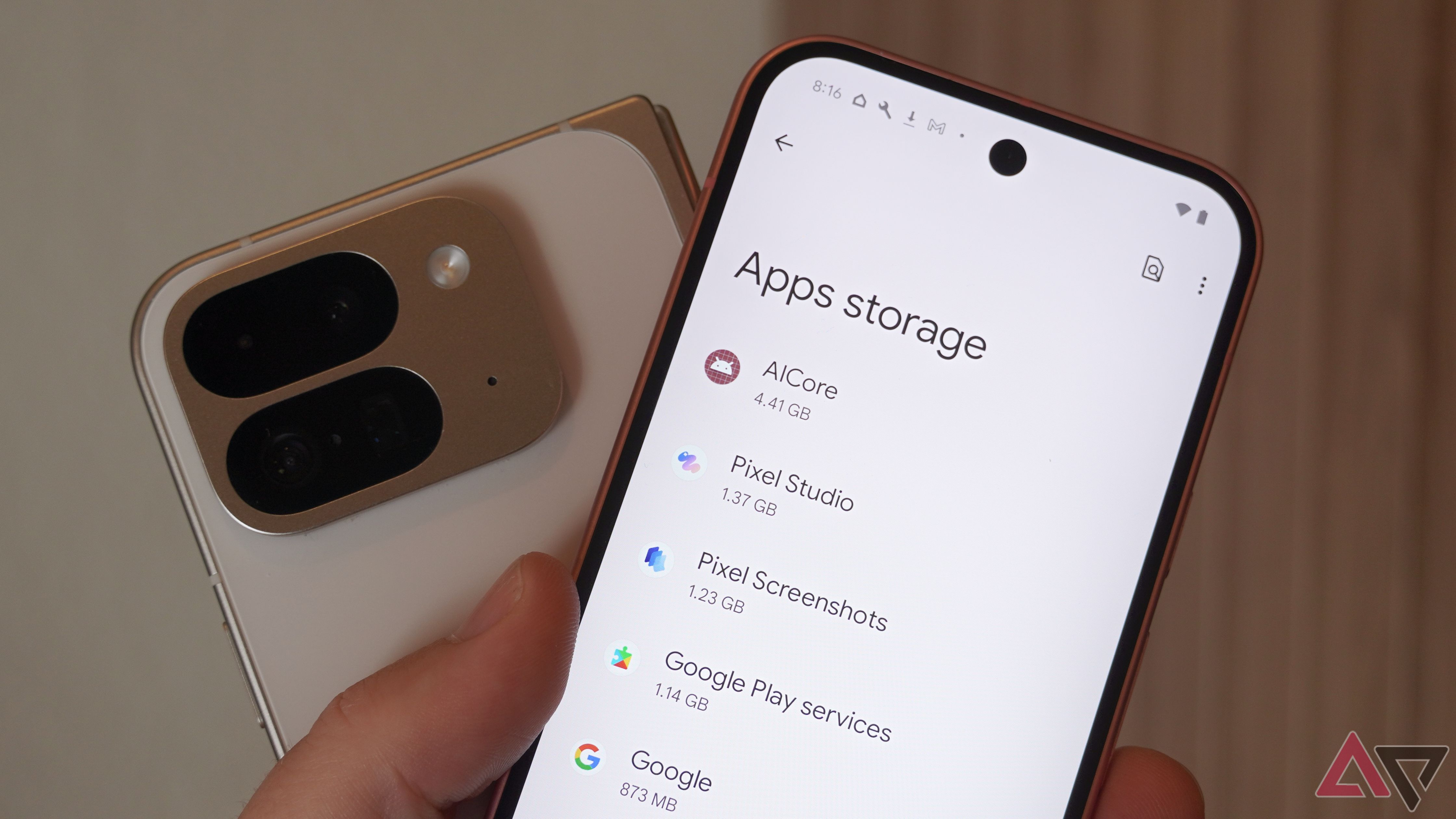 The app storage page opened up on a Google Pixel 9.