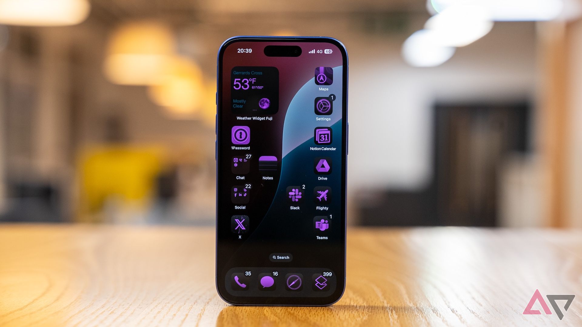 Apple iPhone 16 review: homescreen tint purple