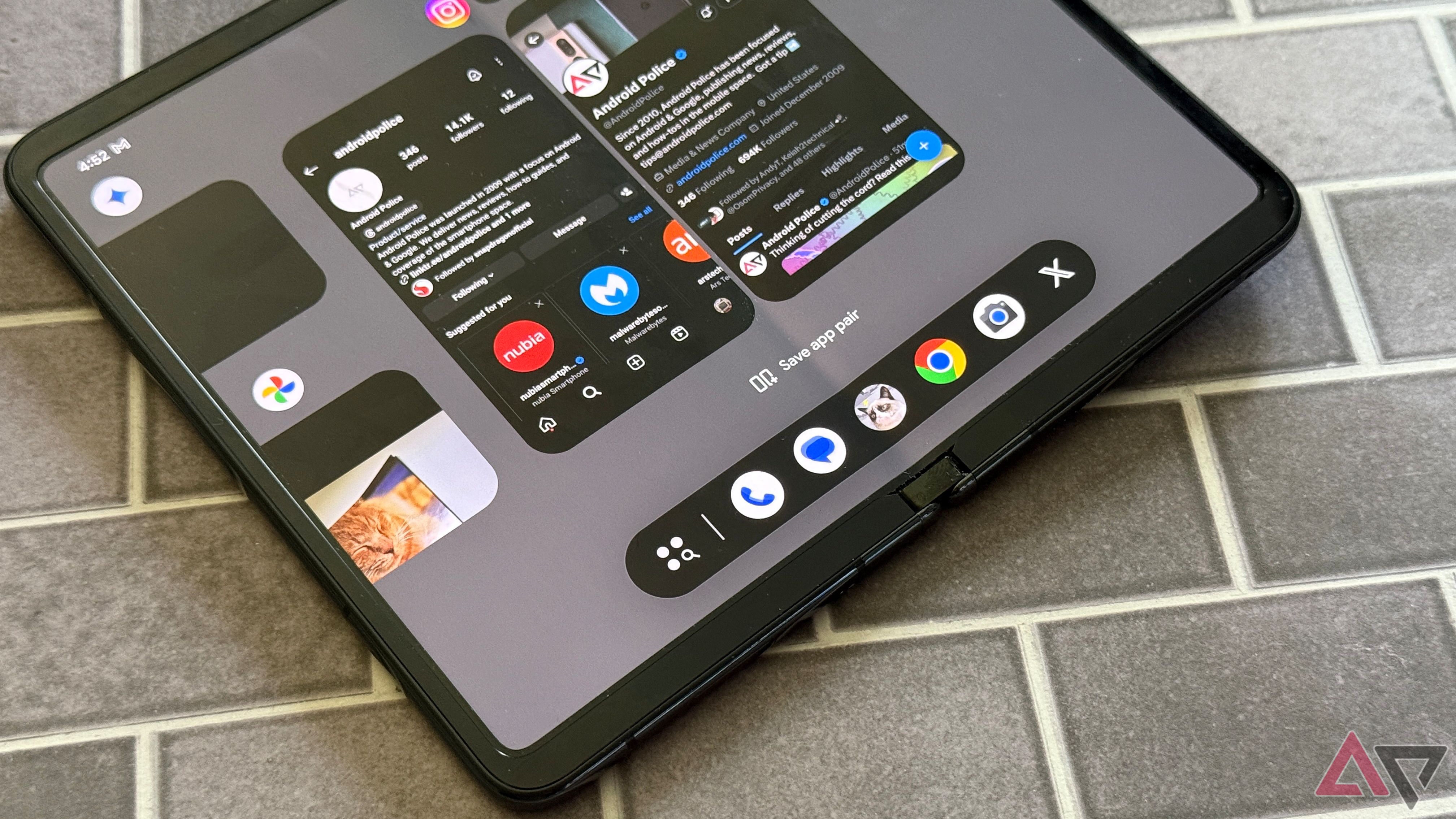 Configuration de la paire d'applications sur le Google Pixel Fold