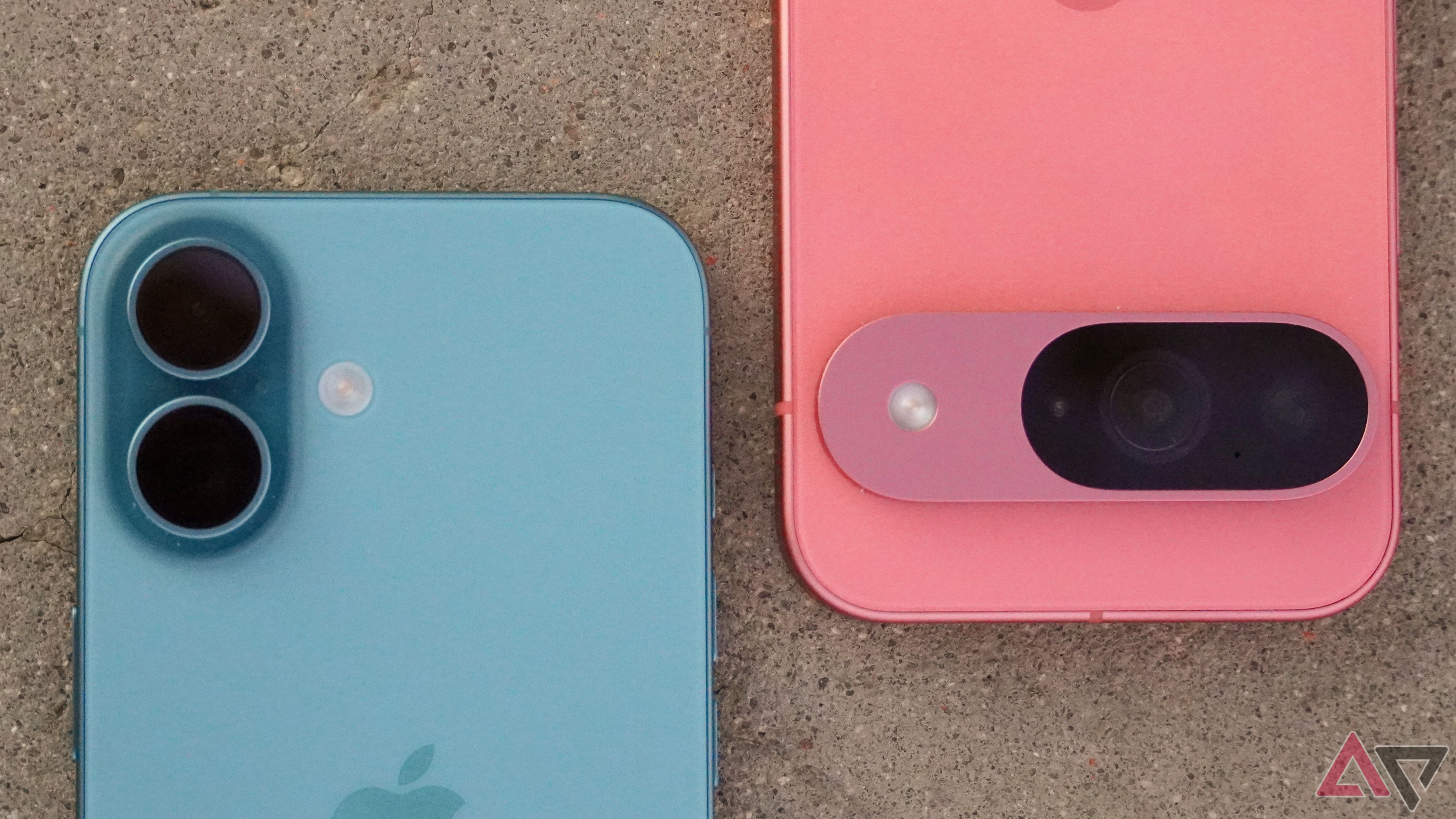 The Pixel 9 and iPhone 16 camera housings up close