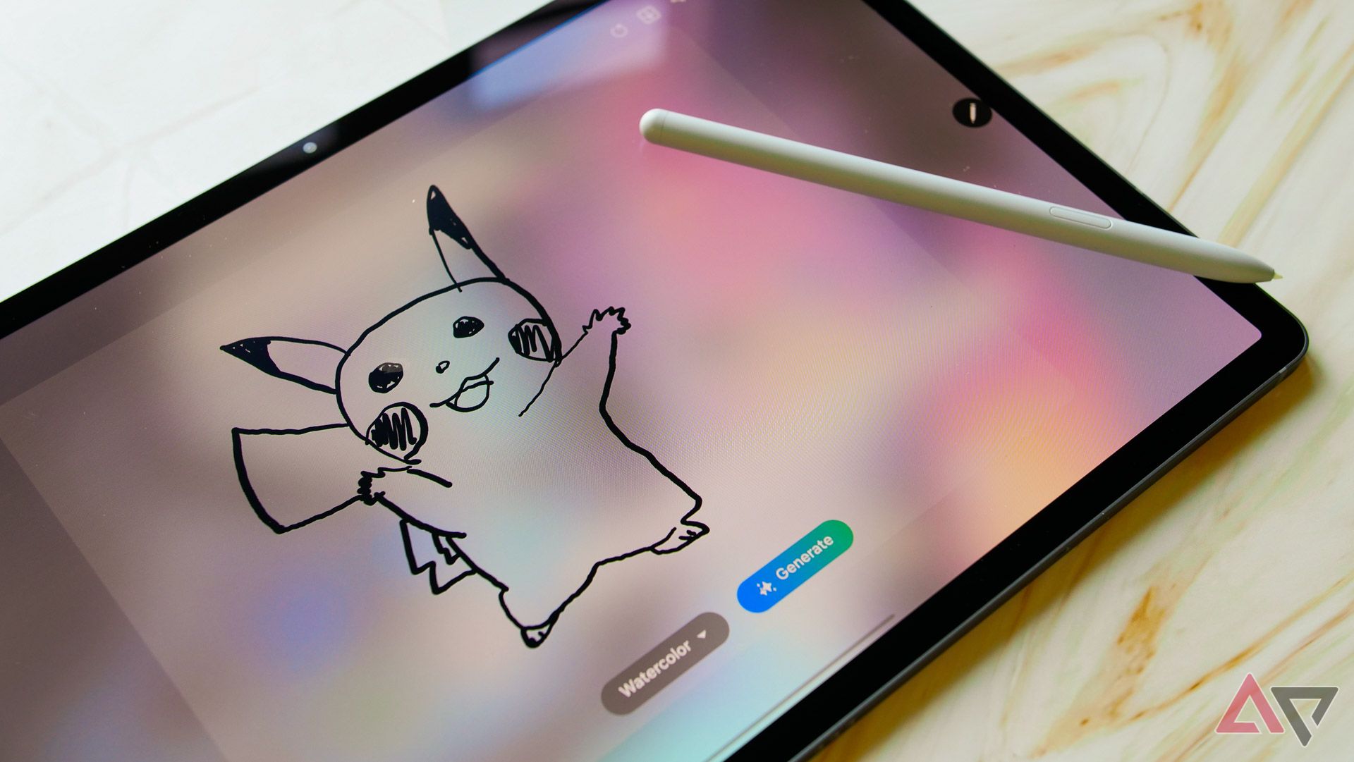 A doodle of Pikachu as shown on the Galaxy Tab S10+