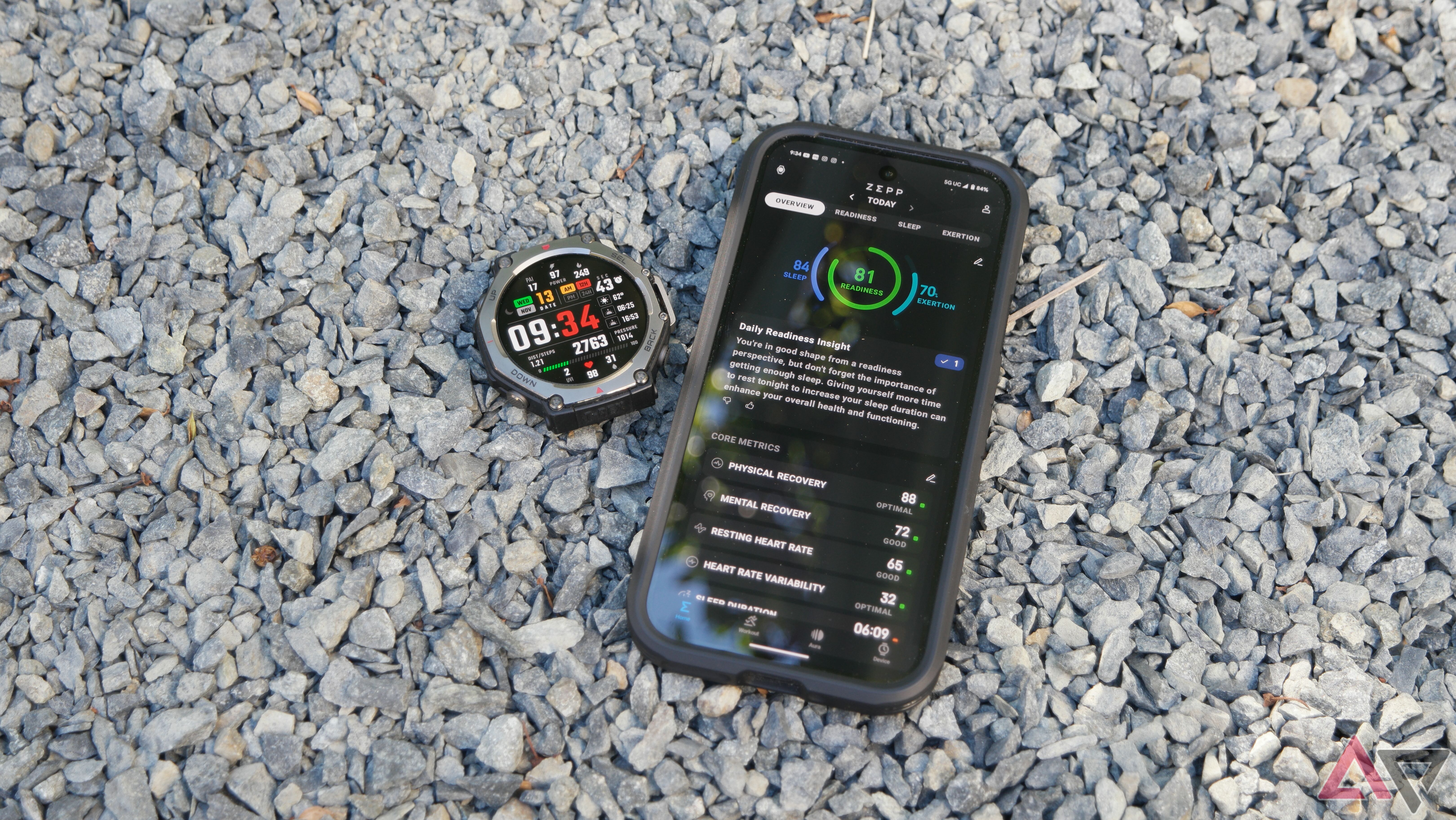 Amazfit T-Rex 3 showing Zepp OS 4 and the Zepp mobile app