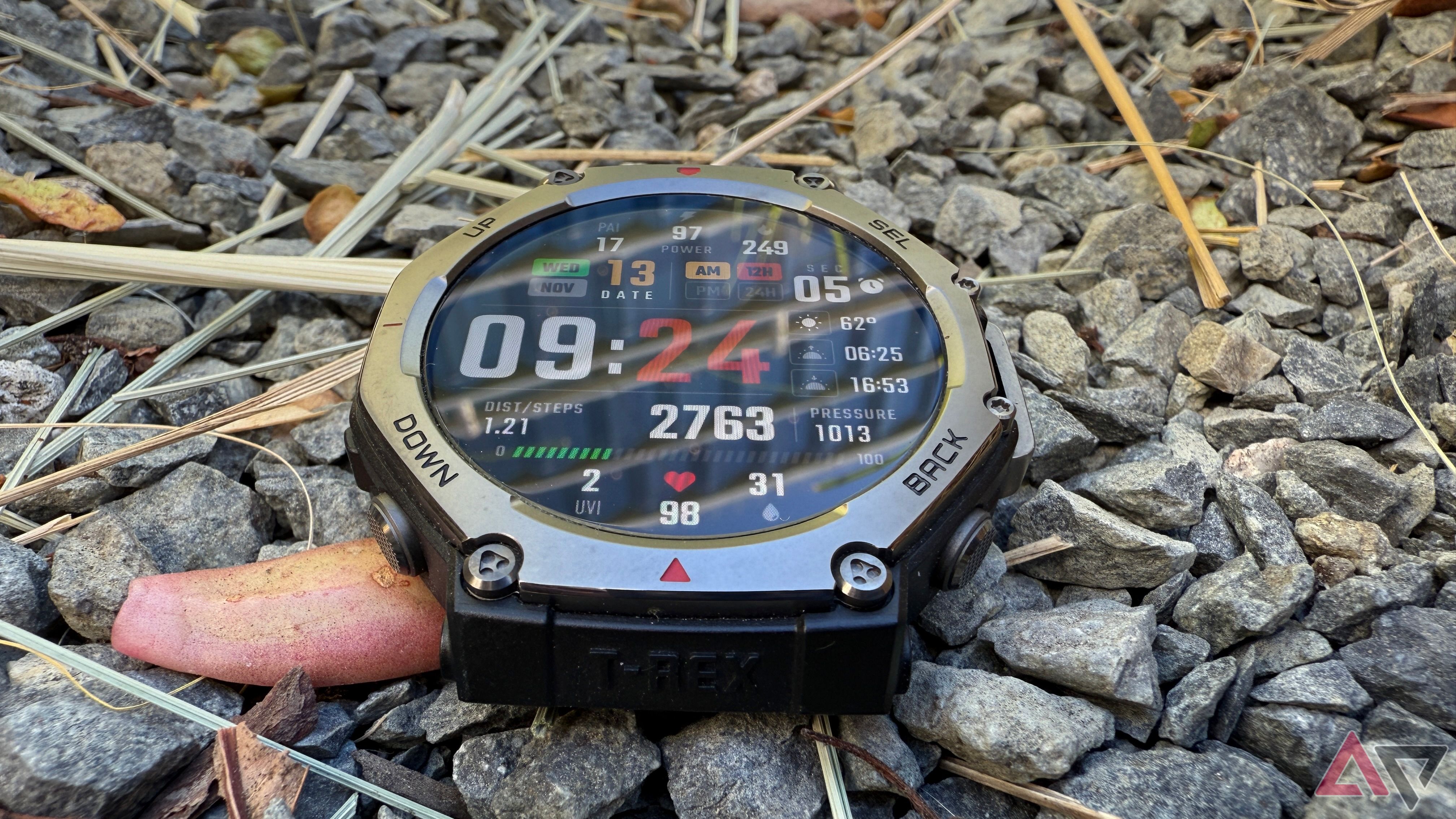 Amazfit T-Rex 3 showing stainless steel bezel, body only