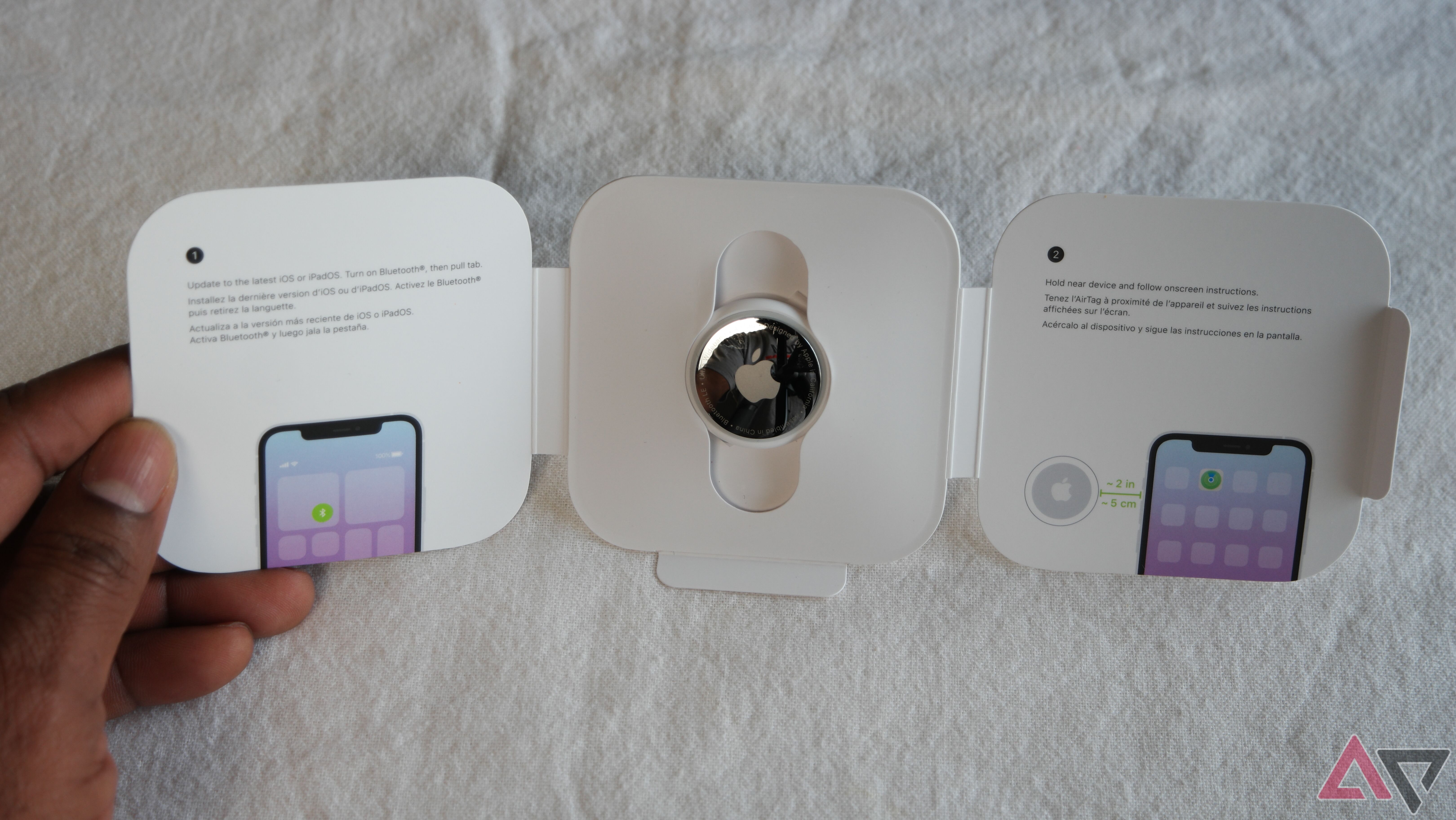 Apple AirTag inside it's packaging