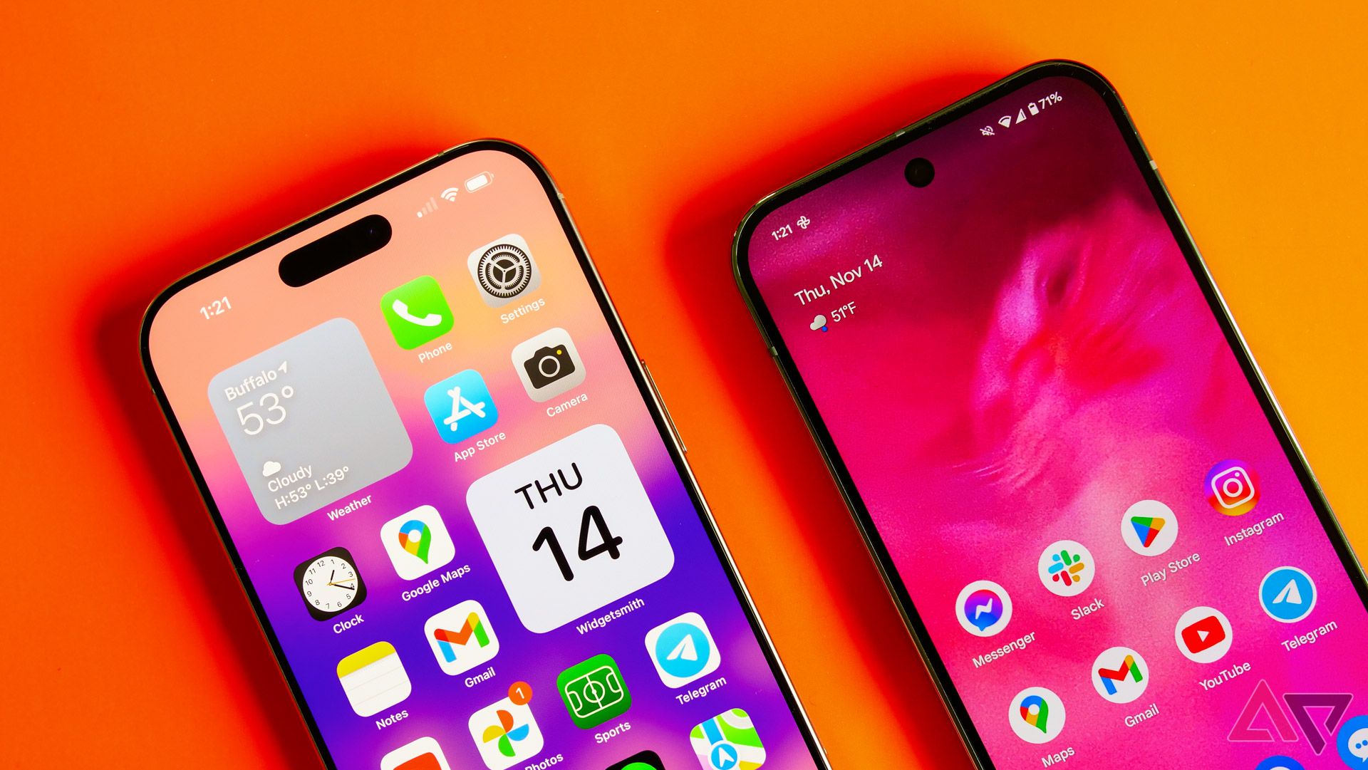 The iPhone 16 Pro Max next to the Pixel 9 Pro