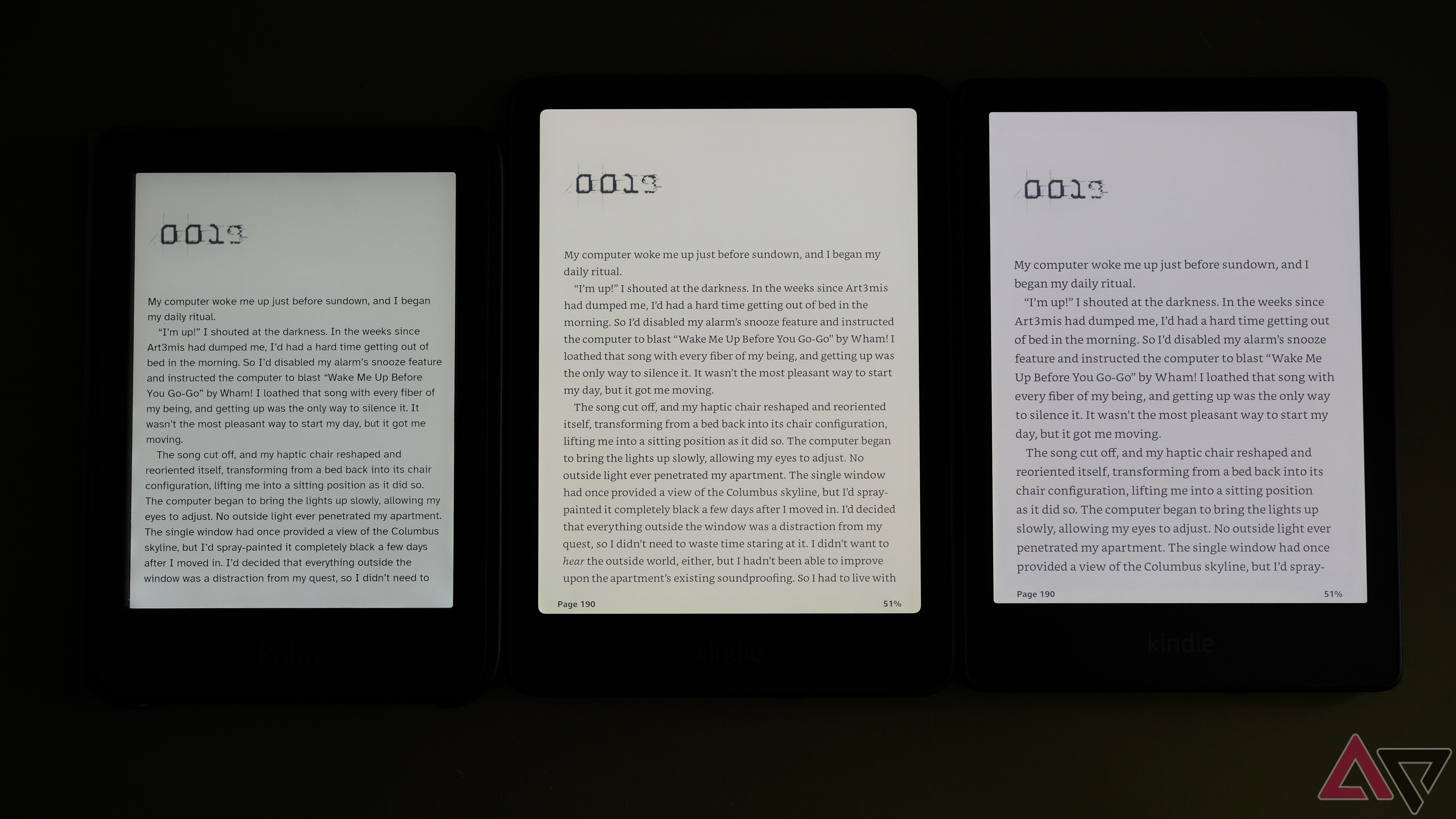 Left Kobo Clara B&W, Middle Kindle Paperwhite Signature Edition 2024, Right Kindle Paperwhite Signature Edition 2022