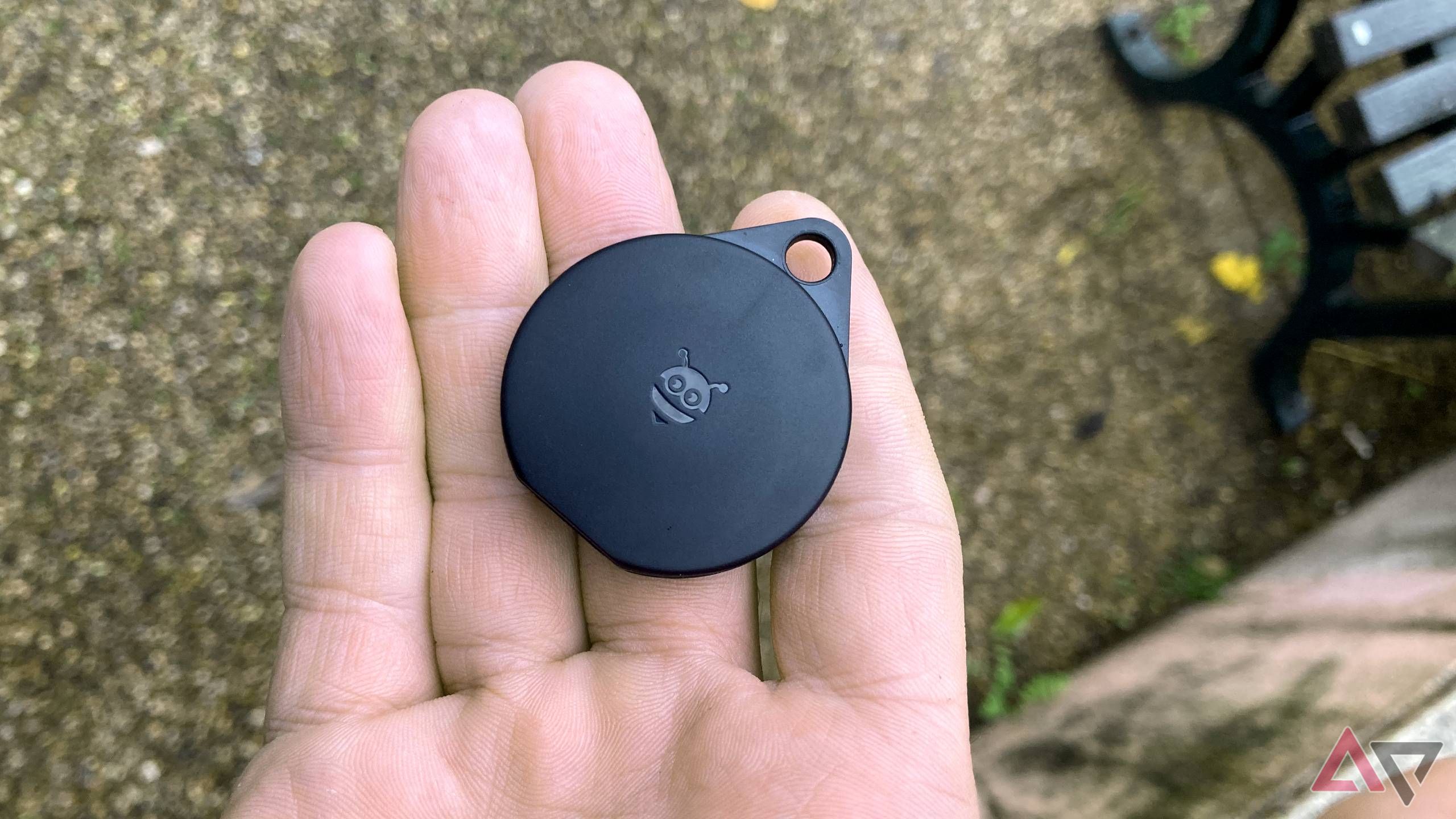 The Pebblebee Clip Universal held in a hand