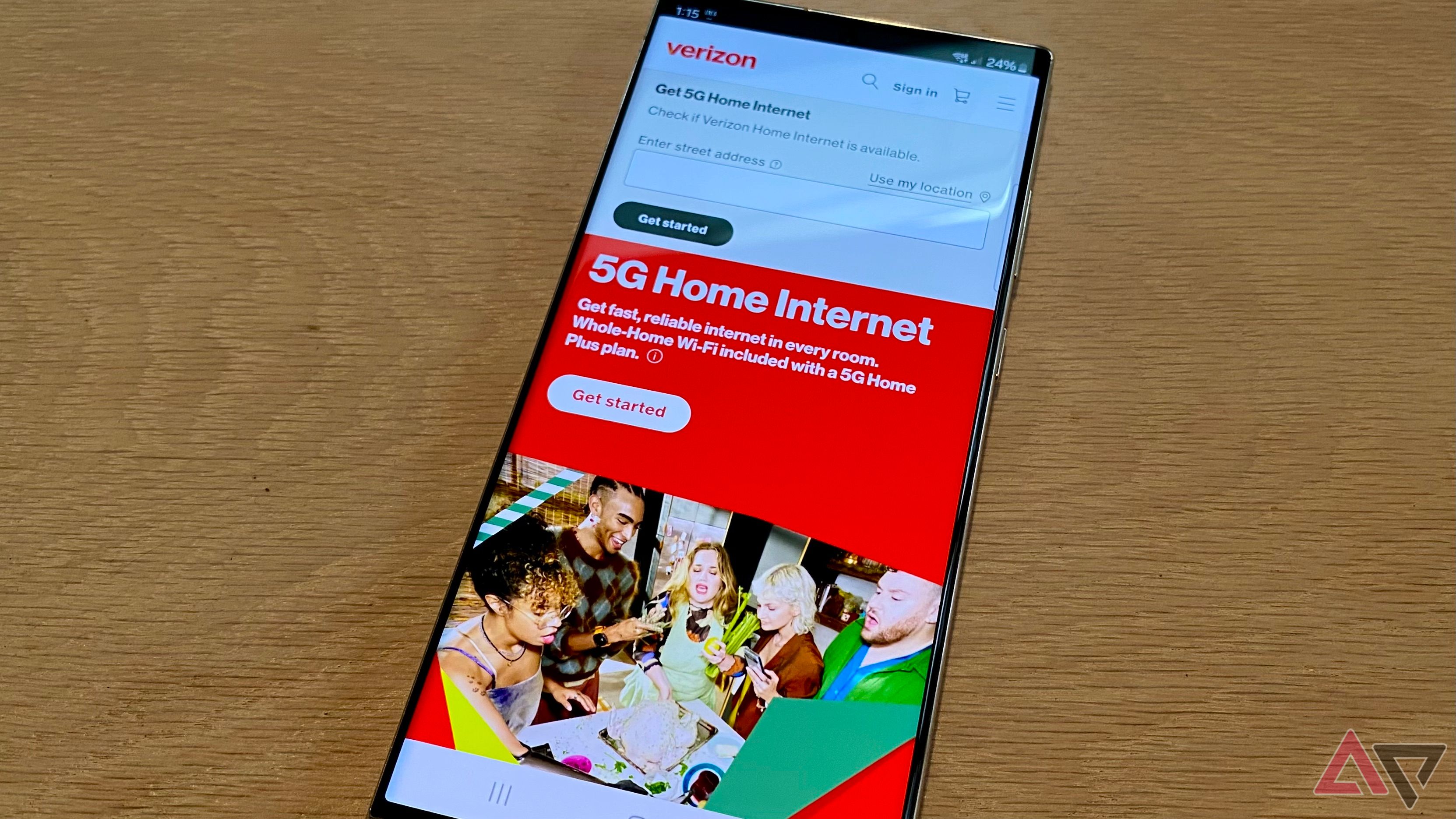 Verizon 5G Home Internet page