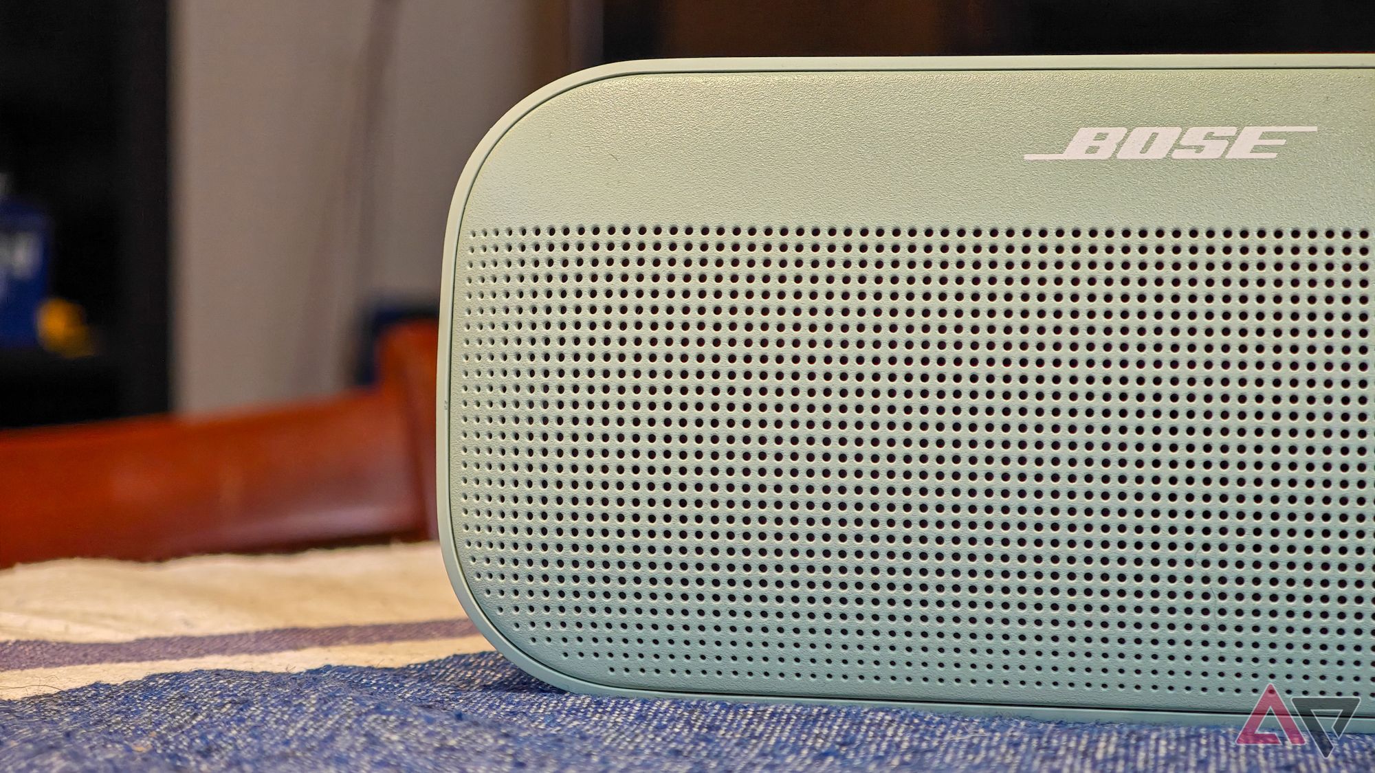 Bose SoundLink Flex 2 speaker on a blue cloth