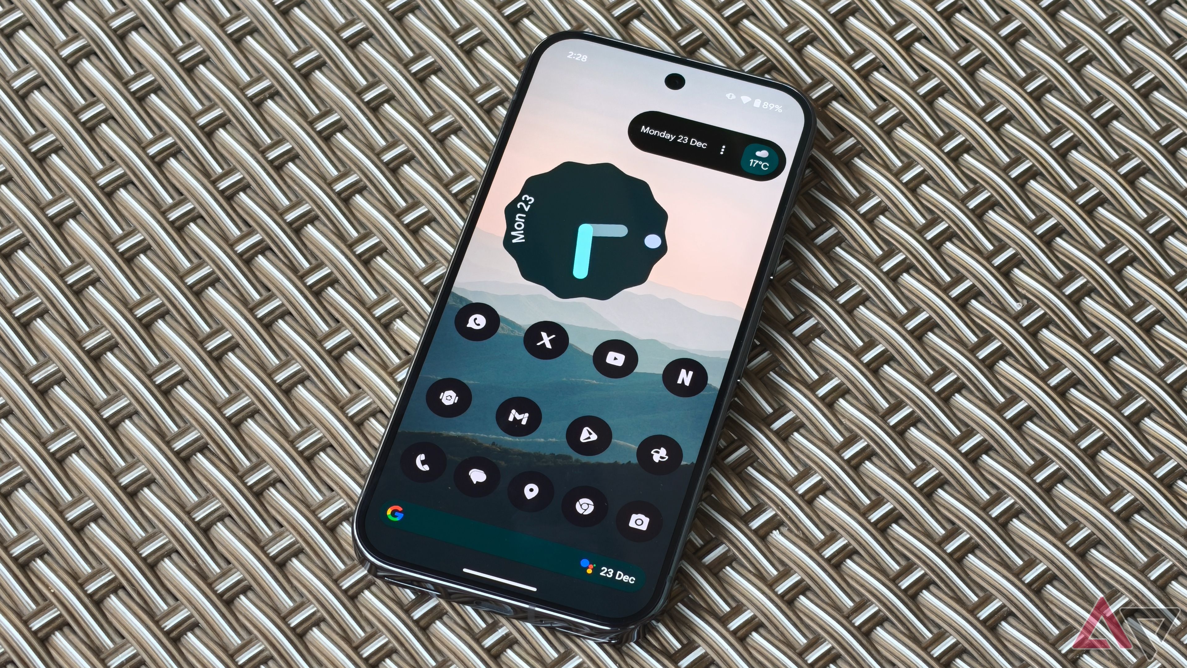 Android phone Google Pixel 9 Pro running Nova launcher with a custom icon pack