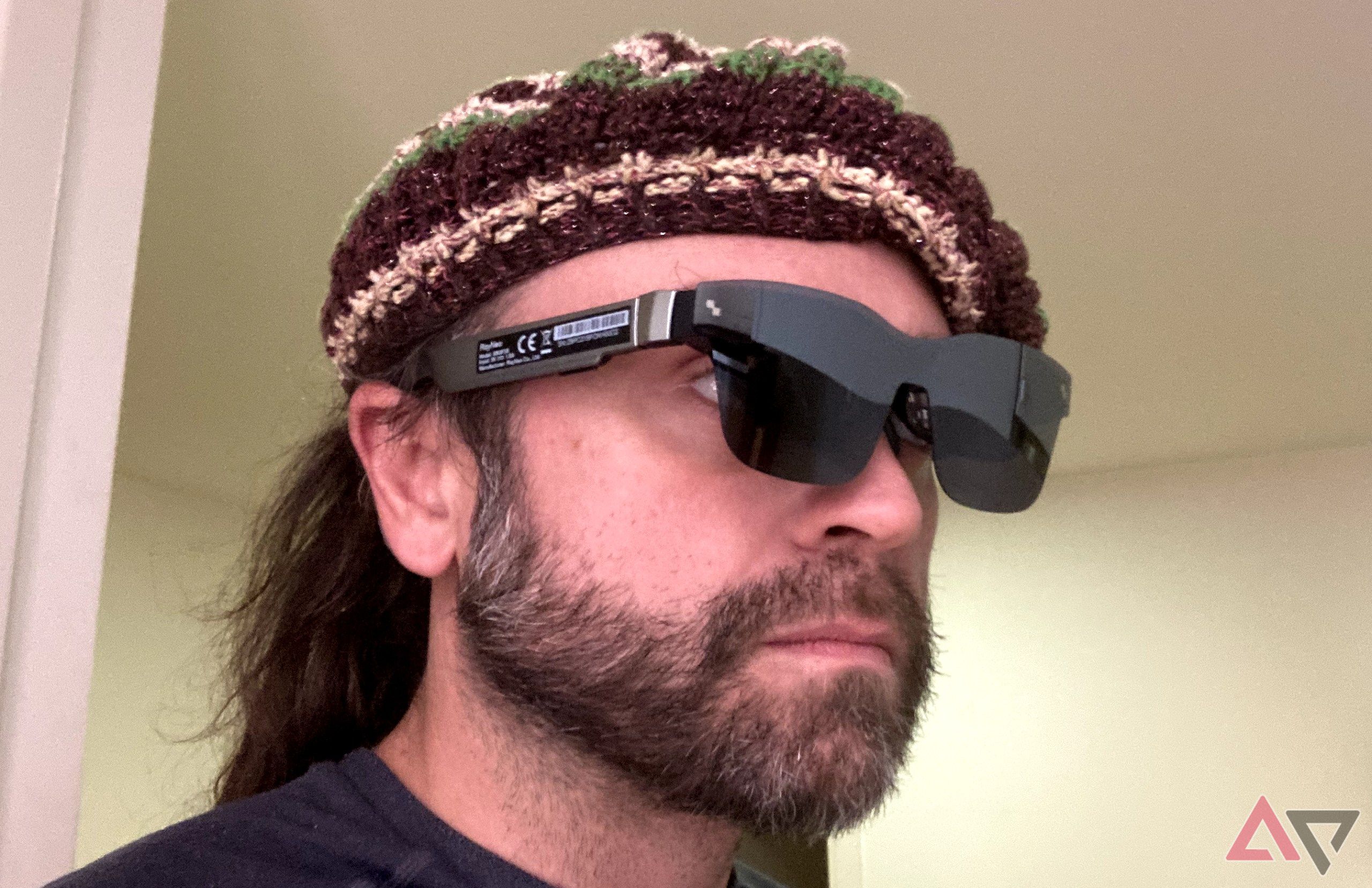 The RayNeo Air 2s XR glasses from the front at an angle while worn