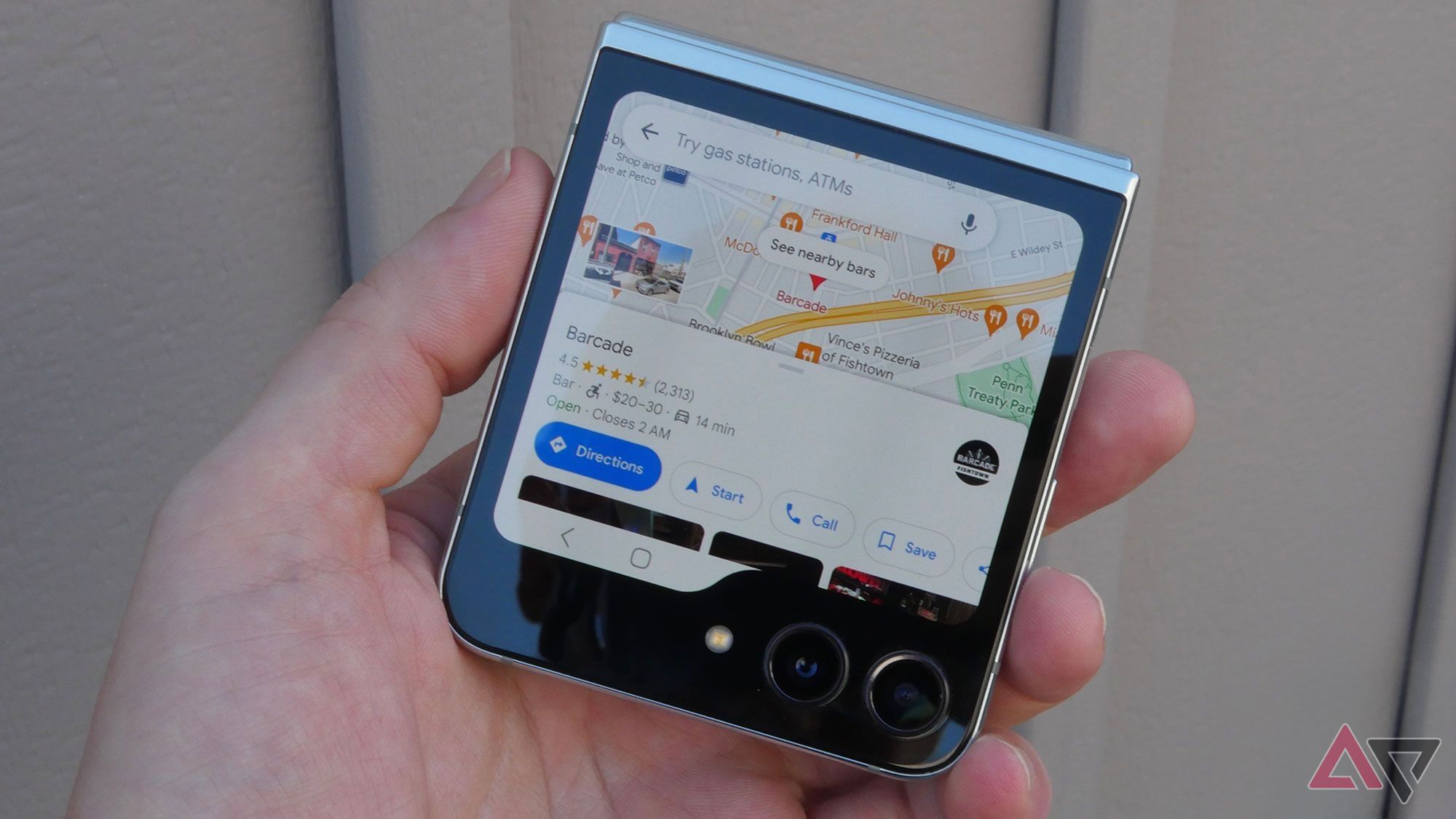 Google Maps running on Samsung Galaxy Z Flip 6