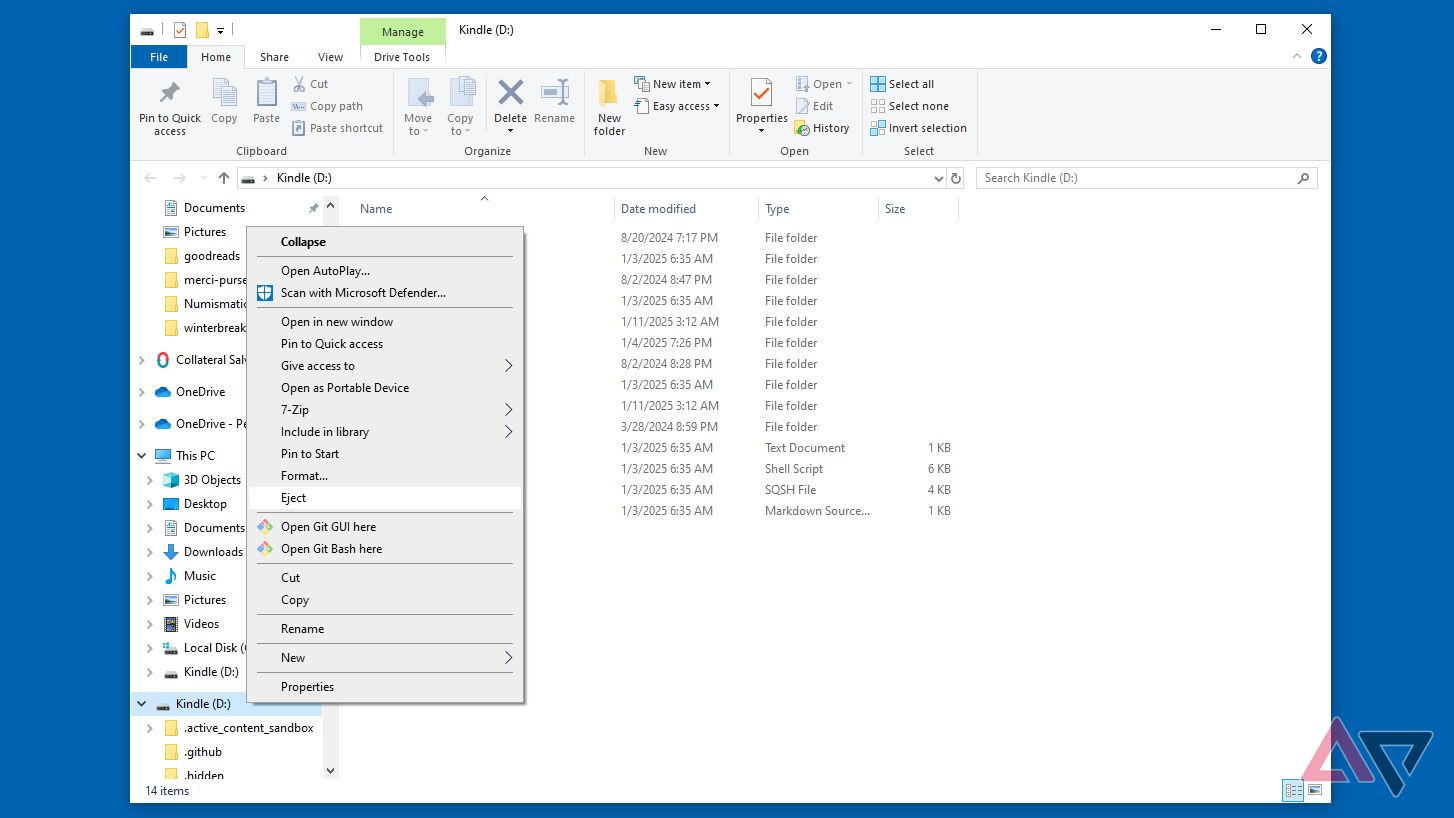 Eject drive option from windows PC File Explorer