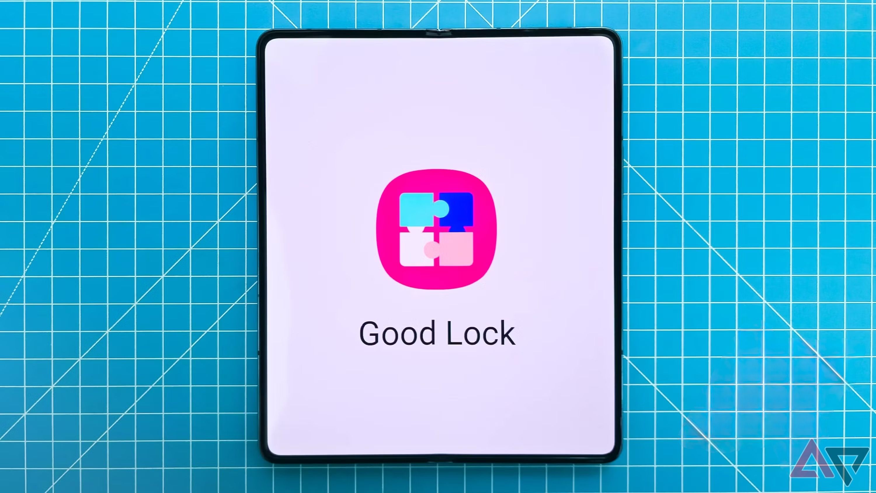 Samsung Good Lock hero image on Fold 4 with new AP logo