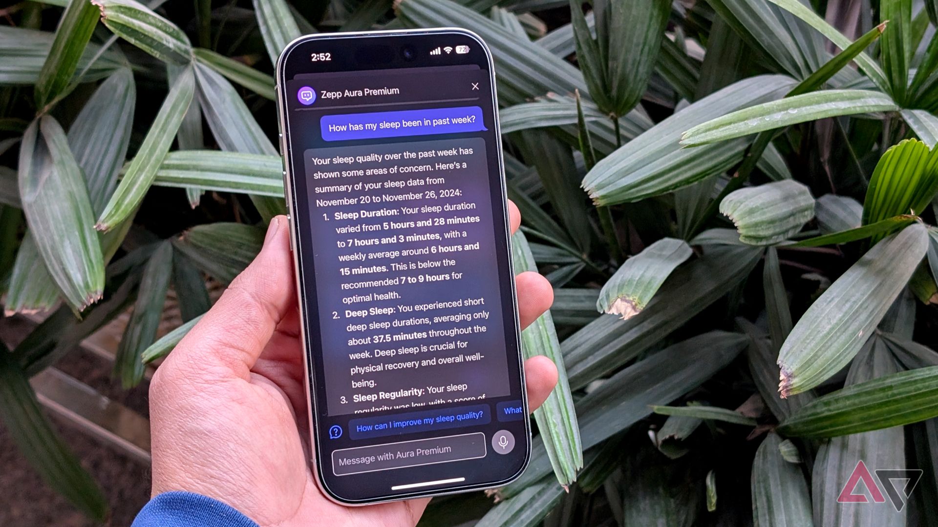 Zepp AI coach in the Amazfit Helio Ring app