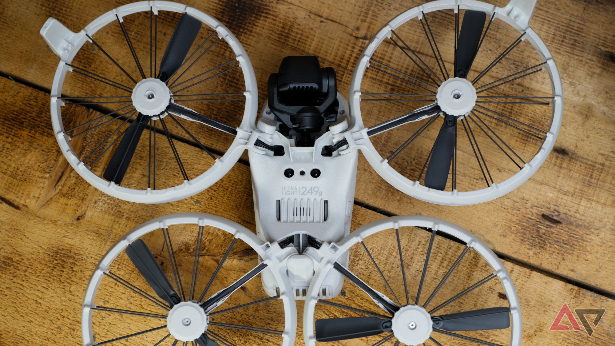 View of the bottom of the DJI Flip with wings extended out