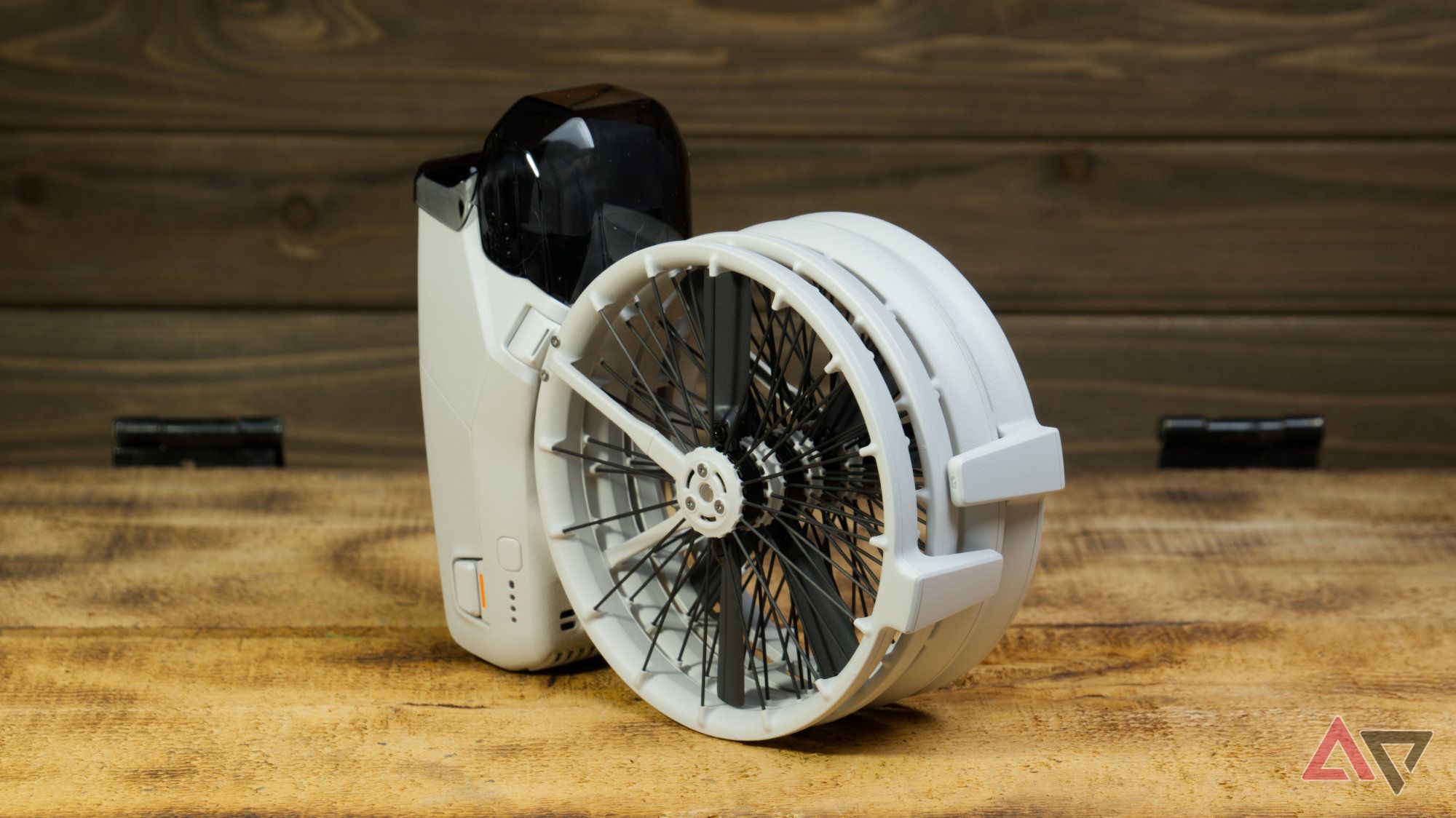 DJI Flip with wings folded down, viewed at a 45-degree angle