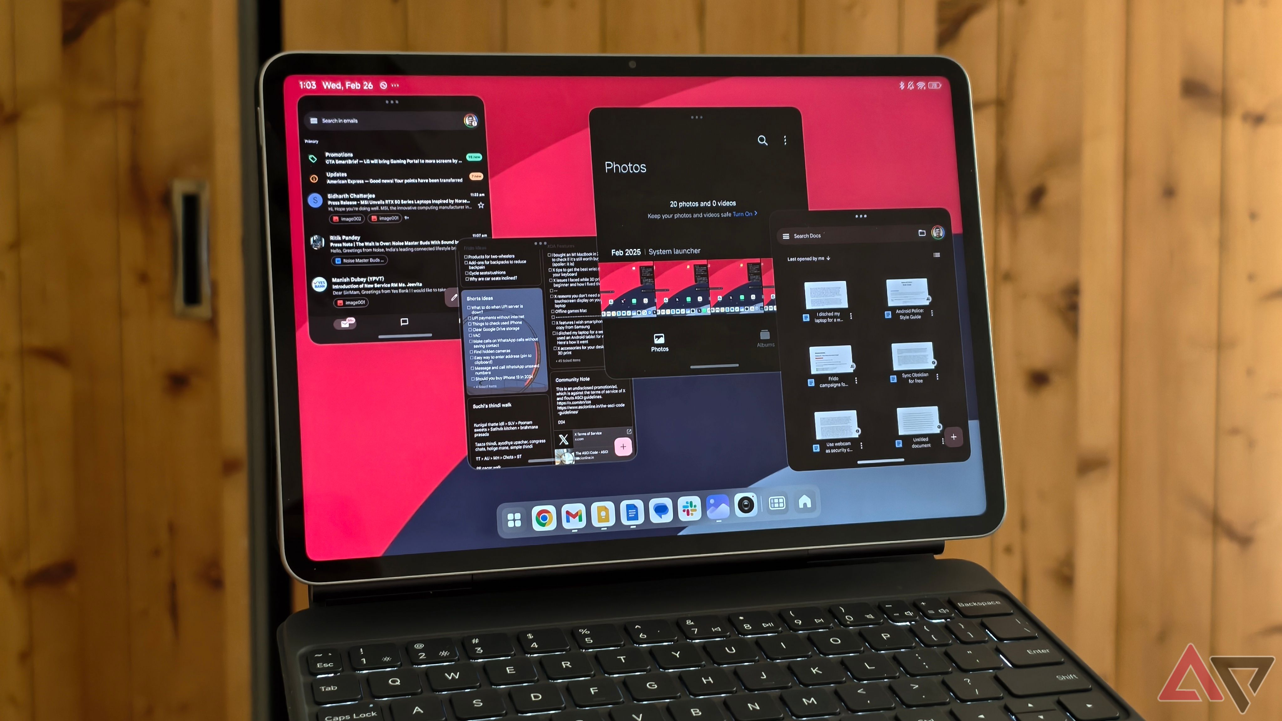 Multitasking windows on Android tablet