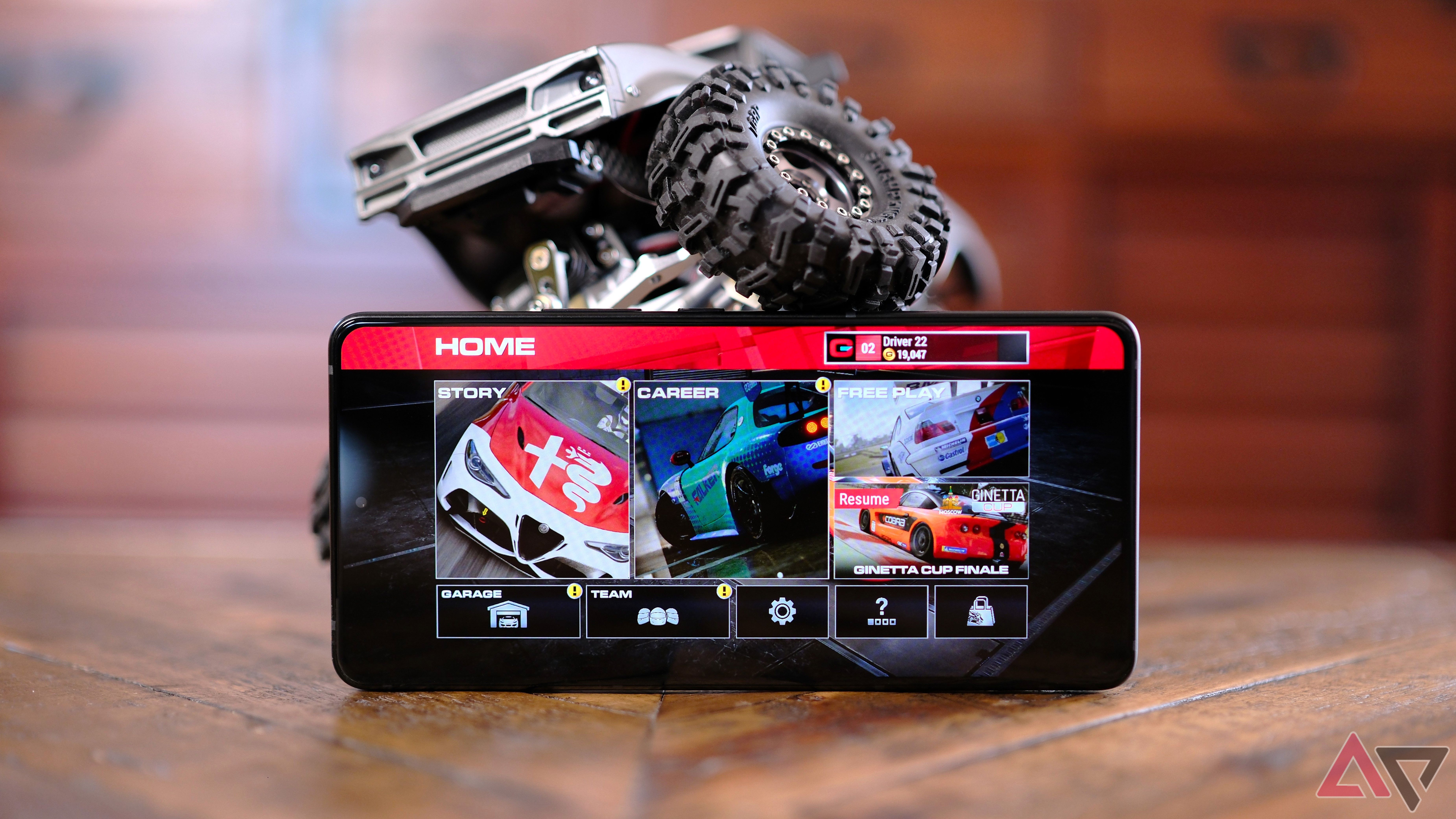 ROG Phone 9 Pro showing rc car climbing the phone