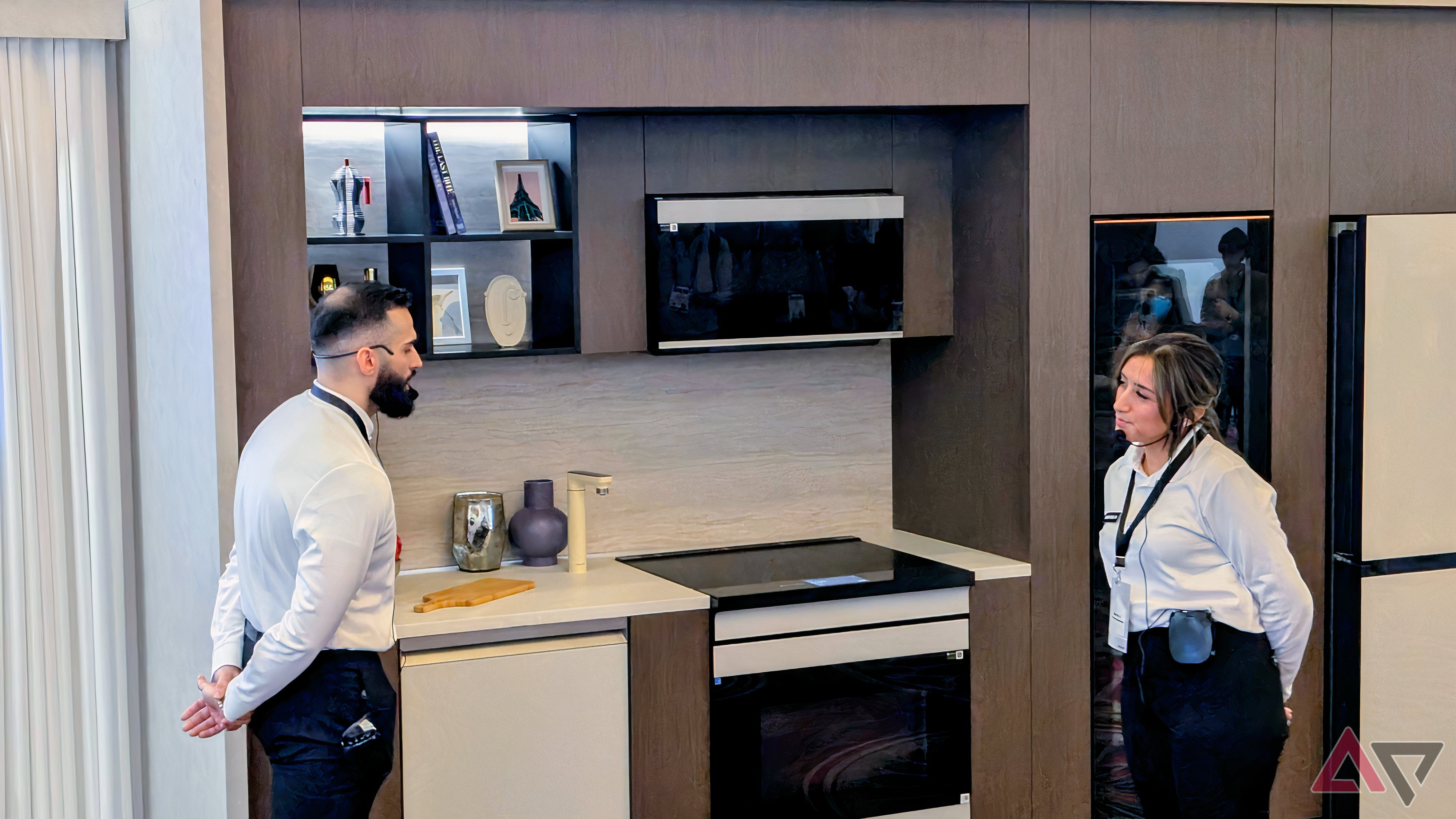 Samsung representatives demoing SmartThings appliances