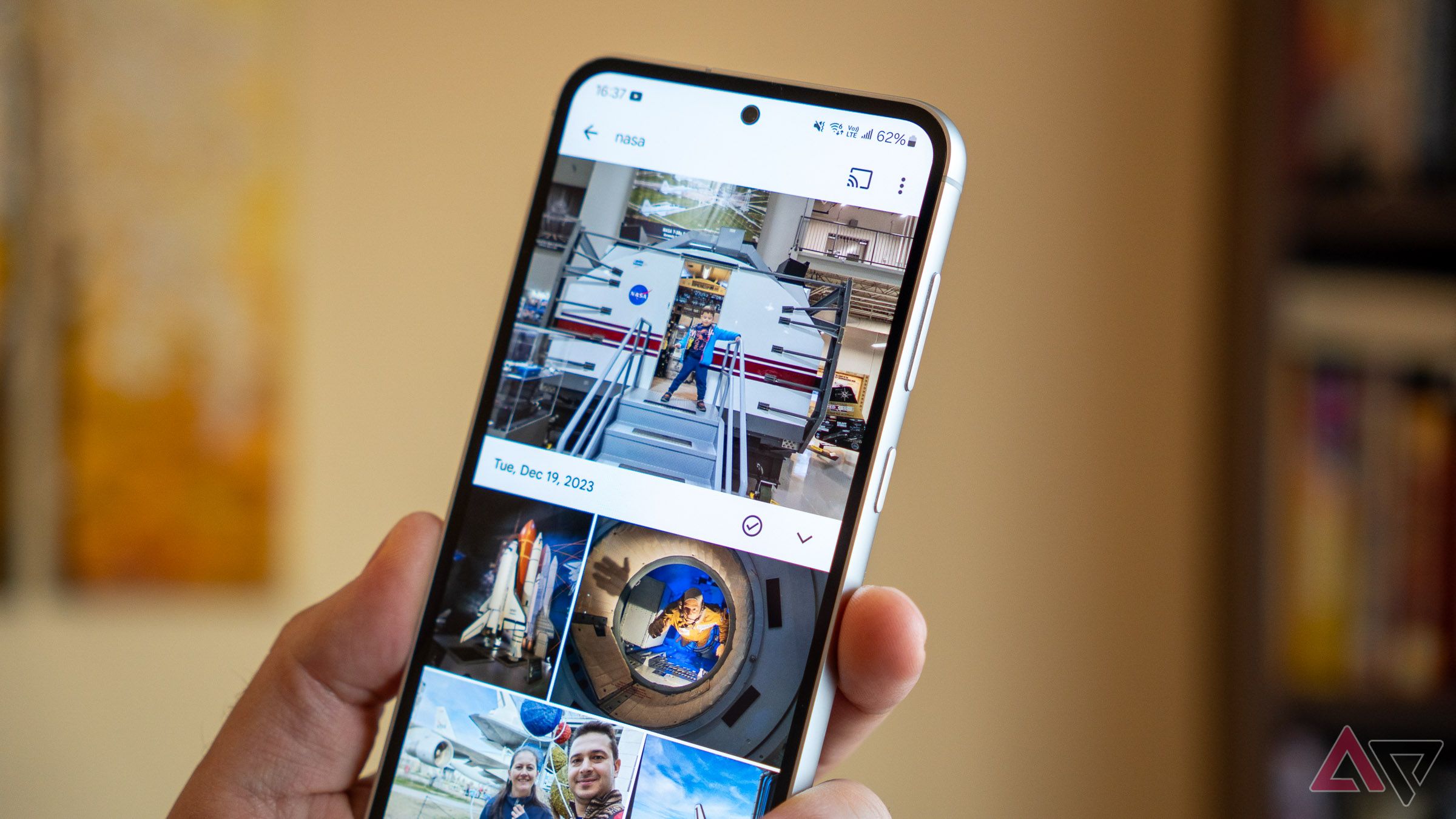 google photos gallery with the search function in use