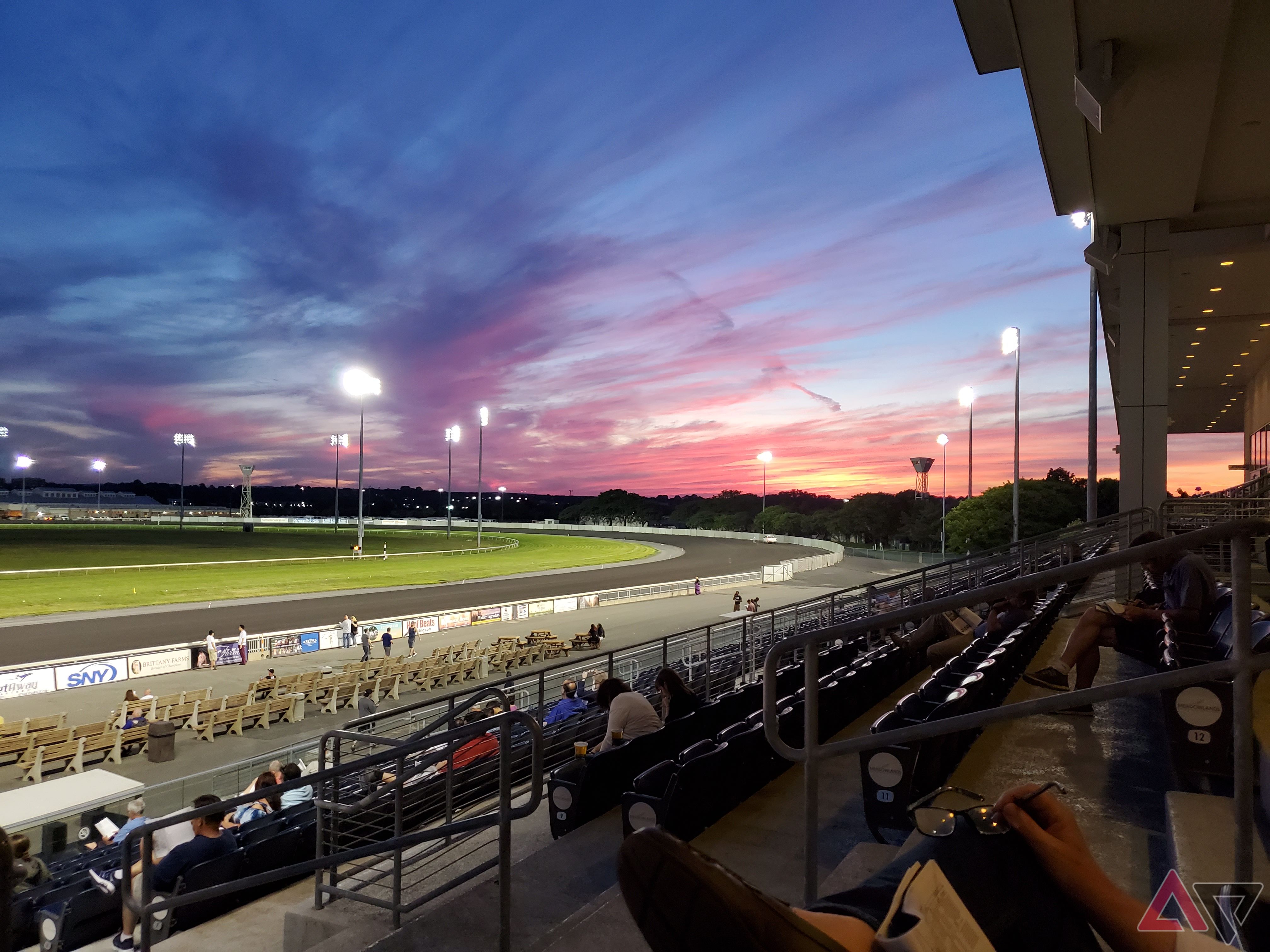 Meadowlands Racetrack photographed on the Samsung Galaxy S10+ at sunset