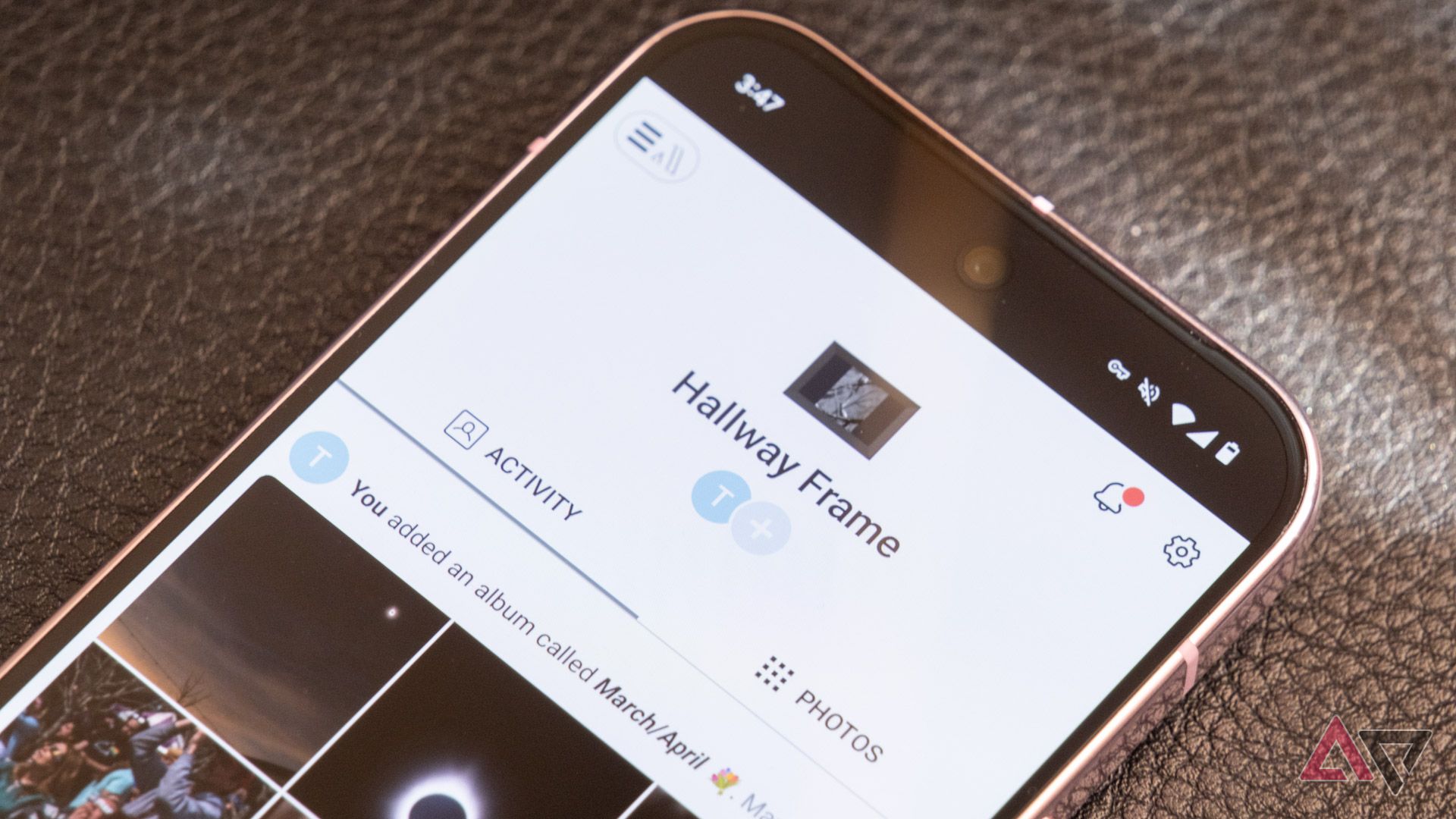 A gallery app showing an album called Hallway Frame