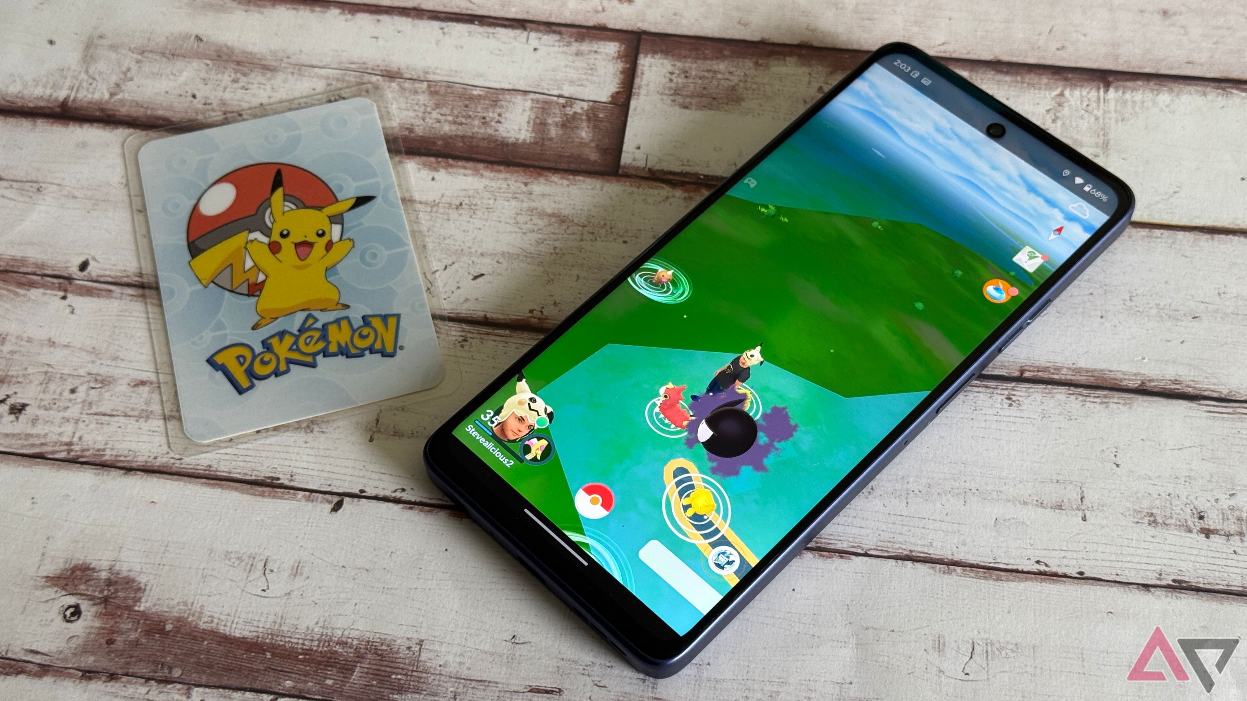 Pokemon Go running on the Moto G Power 2025