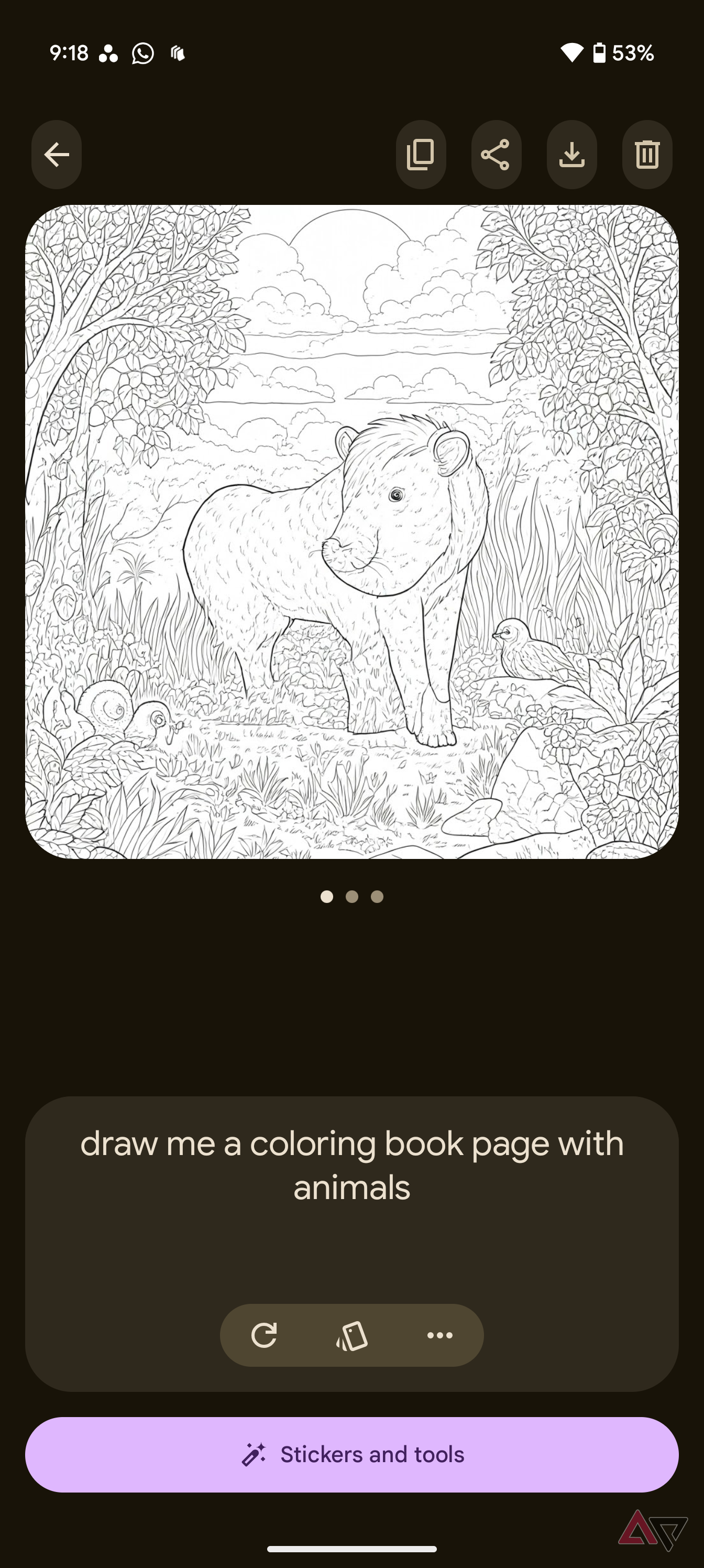 Blank coloring book page with animals created with Pixel Studio