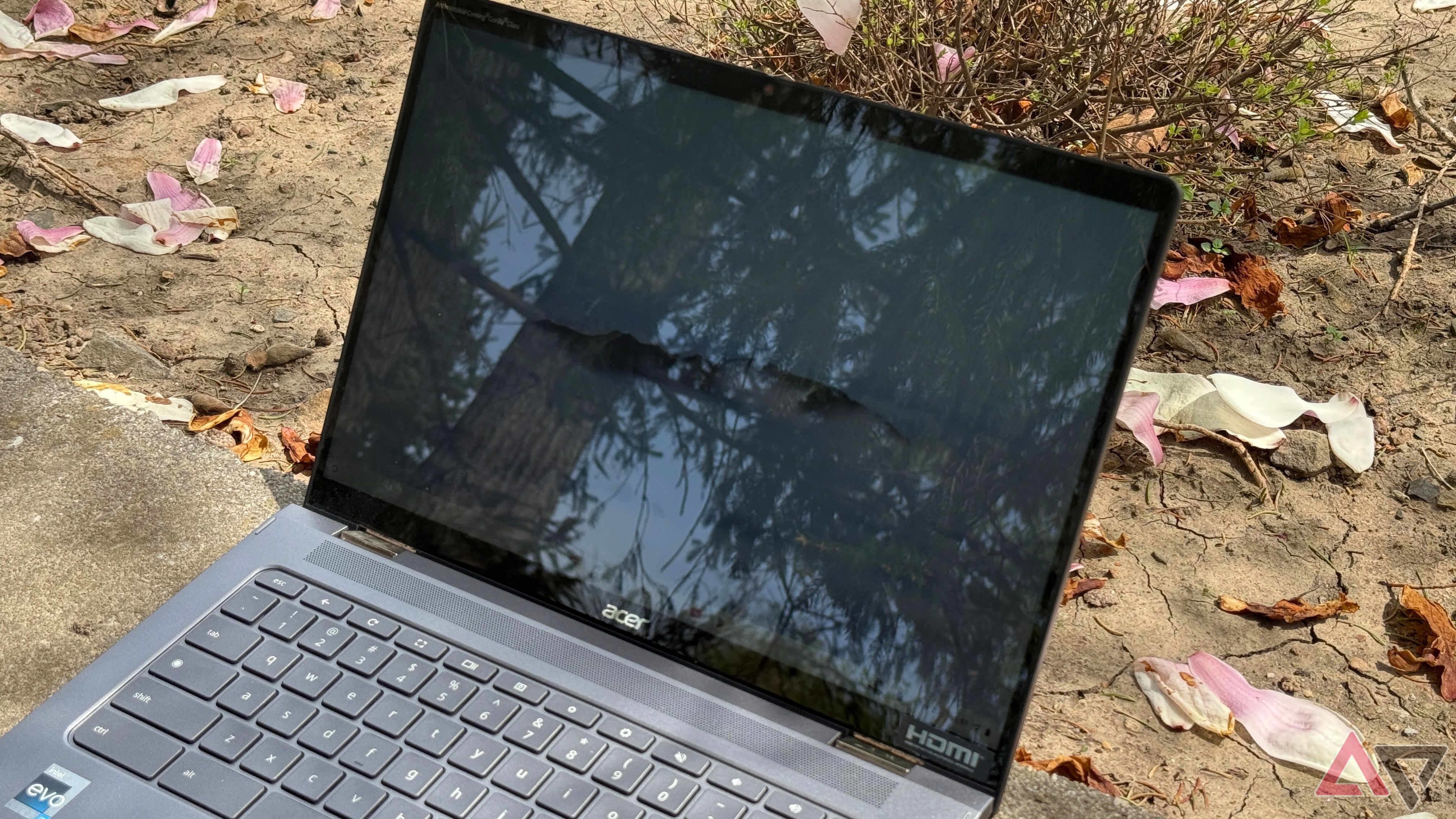 Acer Chromebook Spin 714 (2024) screen outdoors