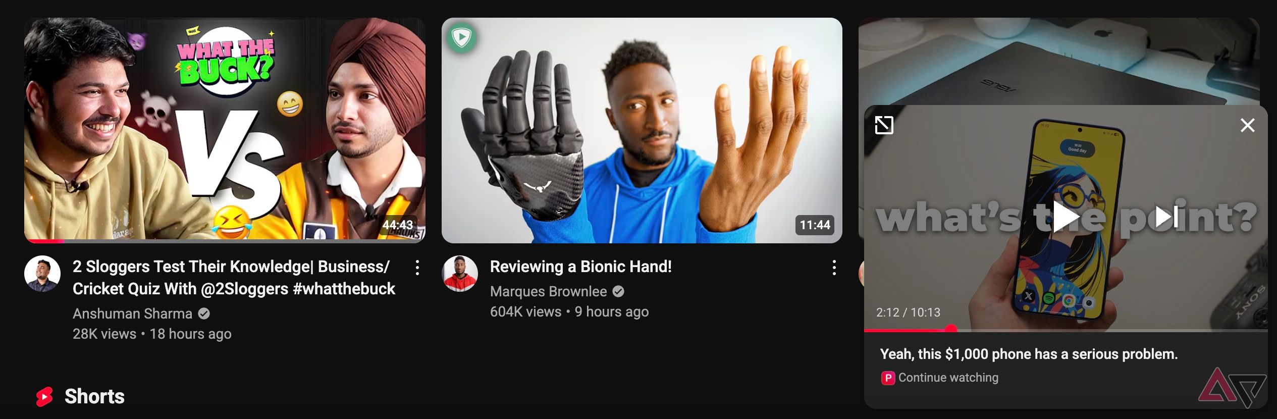 Continue watching feature on YouTube Premium