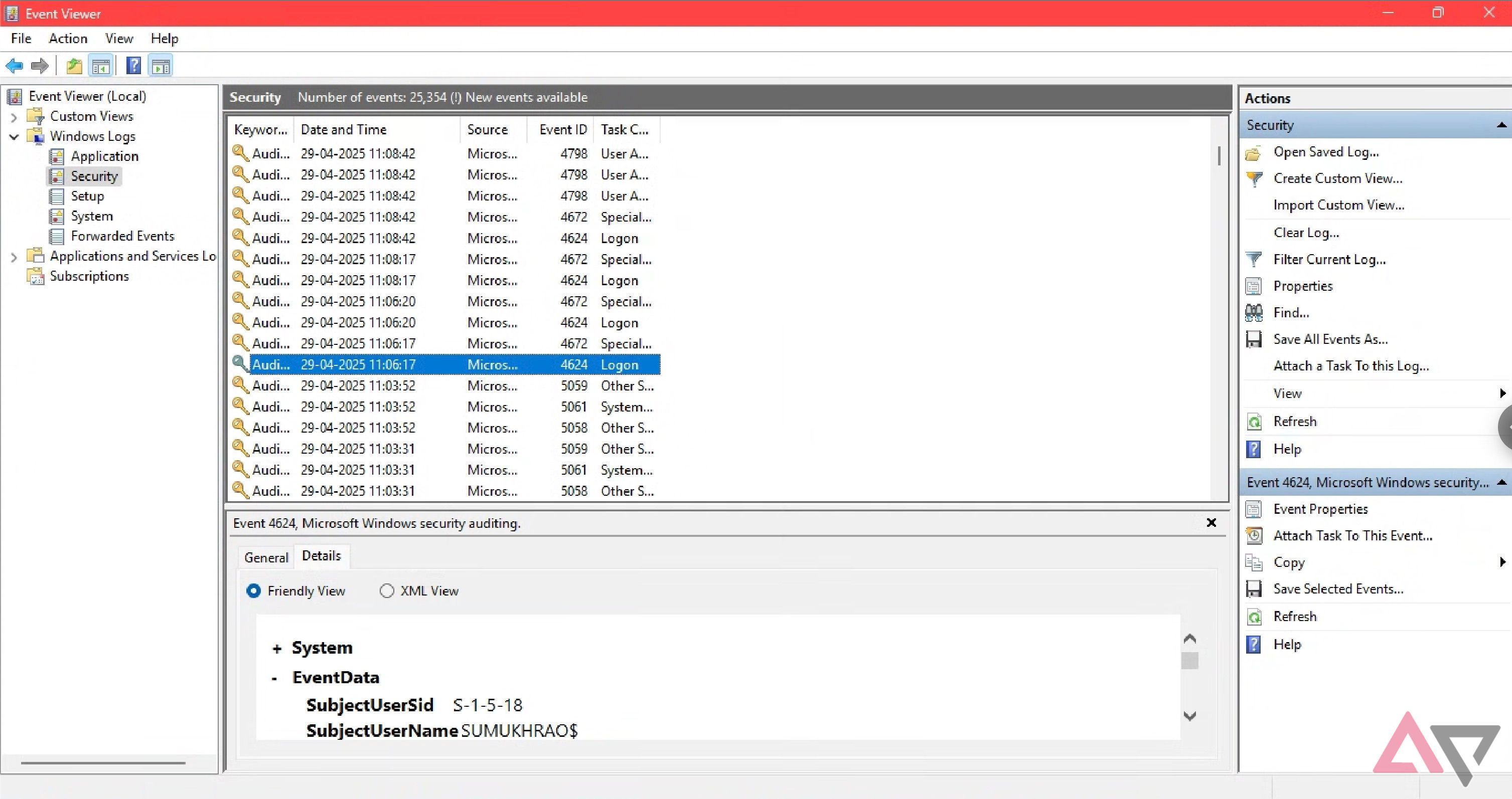 Windows Event Viewer