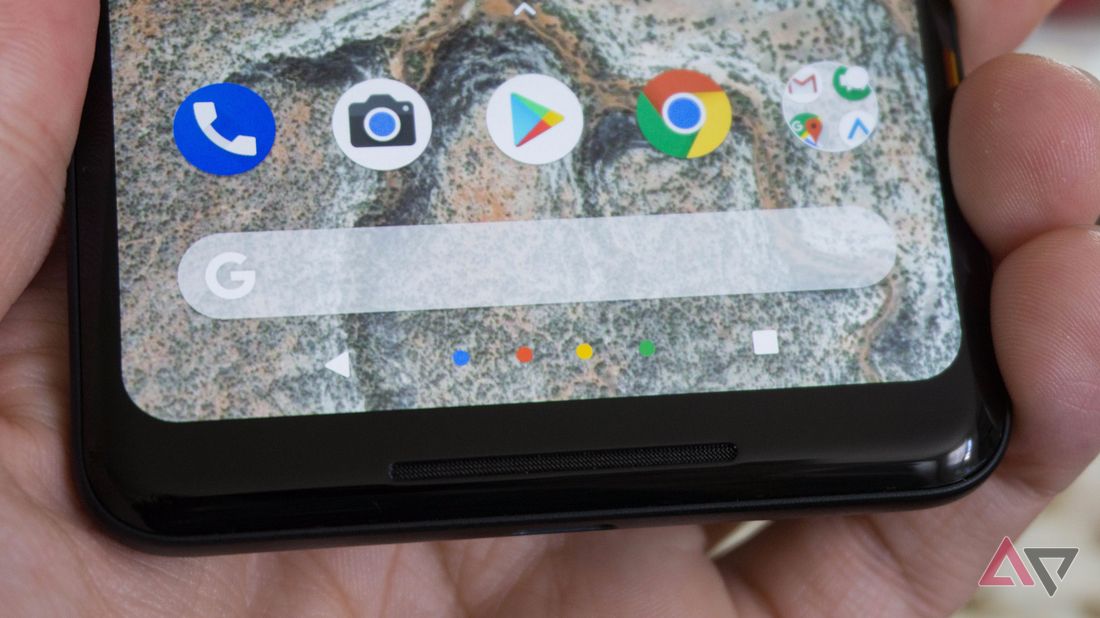 A phone in hand and the person is sqeezing the sides