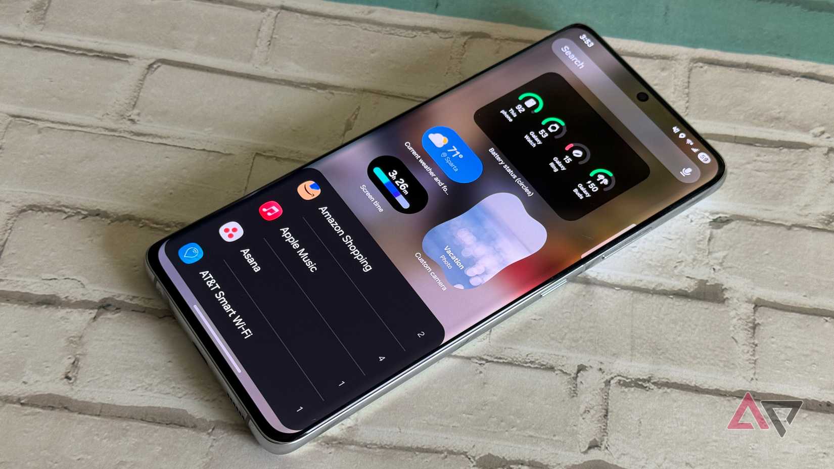 Updated widgets in One UI 7 on the Samsung Galaxy S21 Ultra