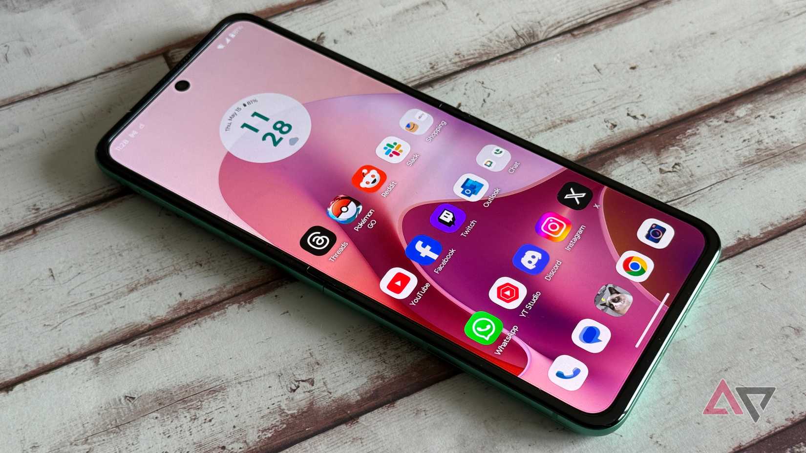Inner display of the Motorola Razr 2025 displaying the home screen