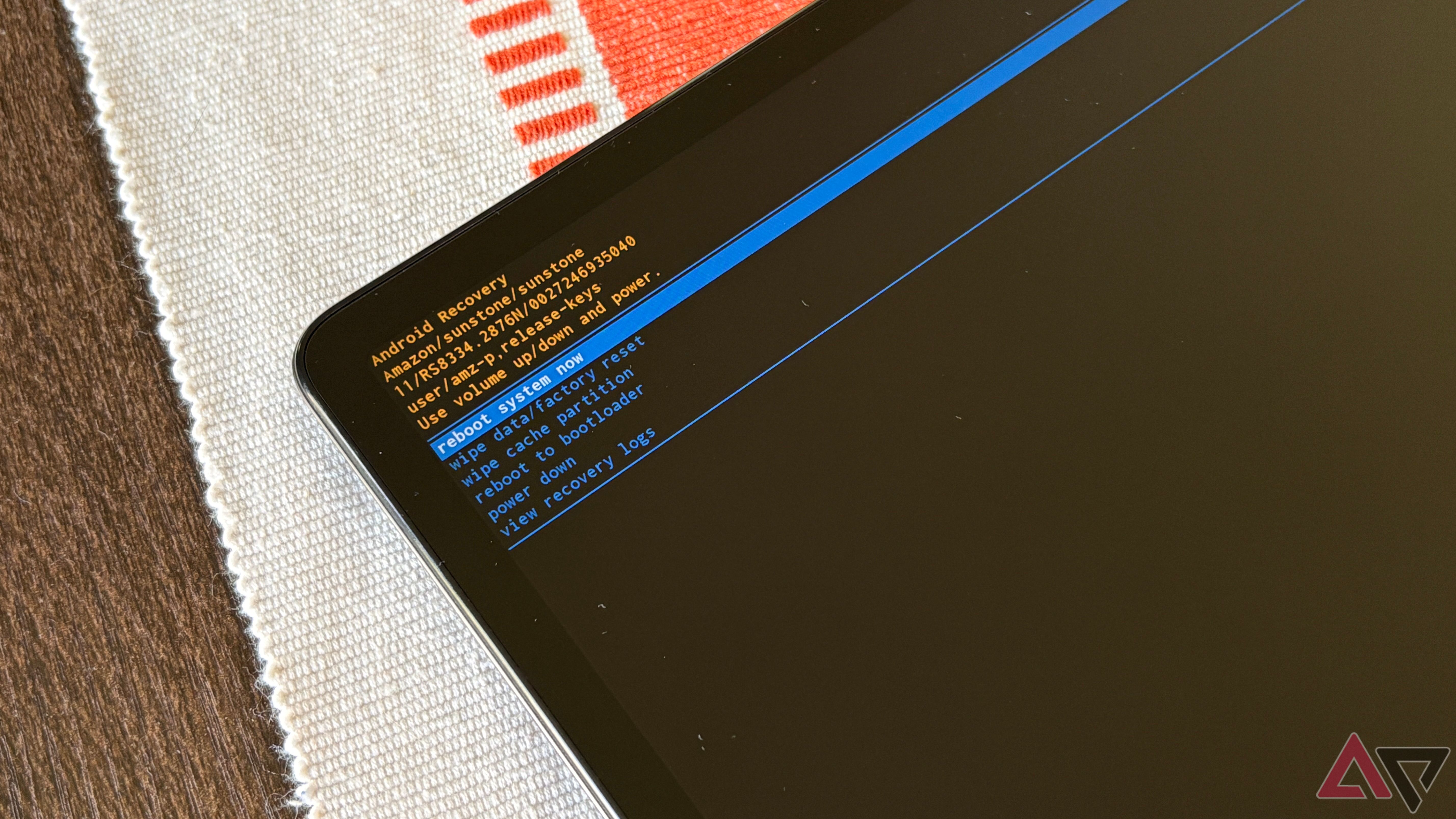 Android's Recovery menu as seen on a Fire 11 Max.