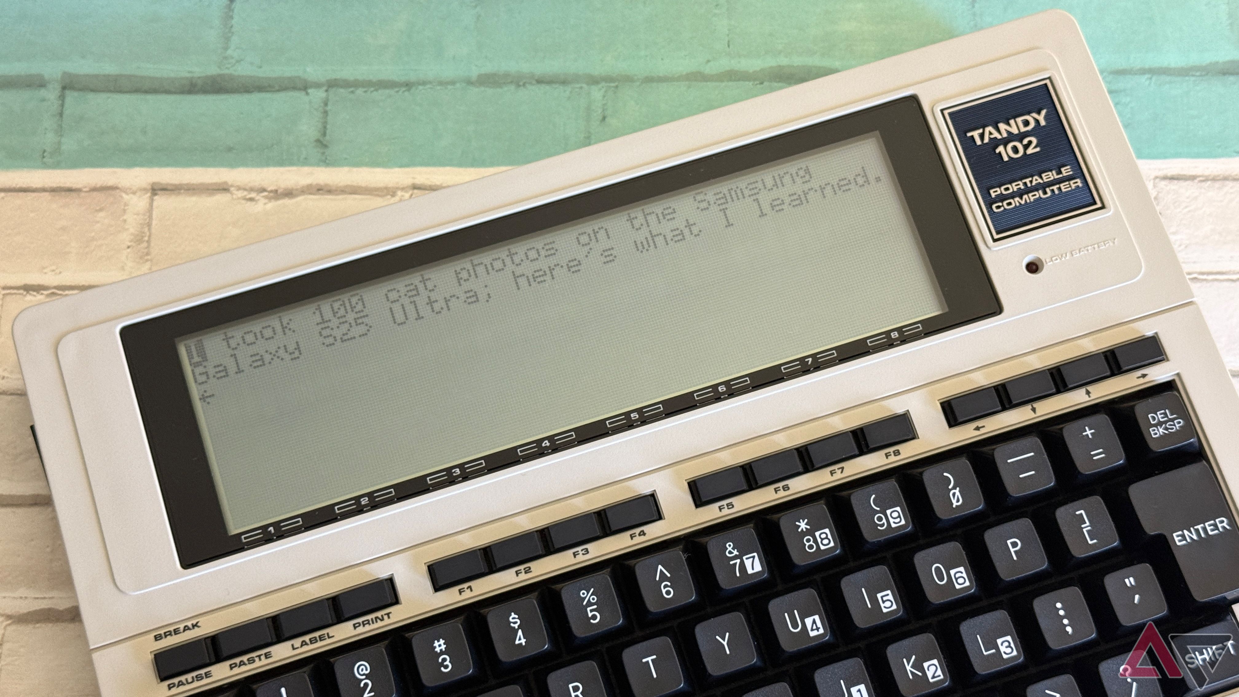 Tandy 102 with an intro to an article