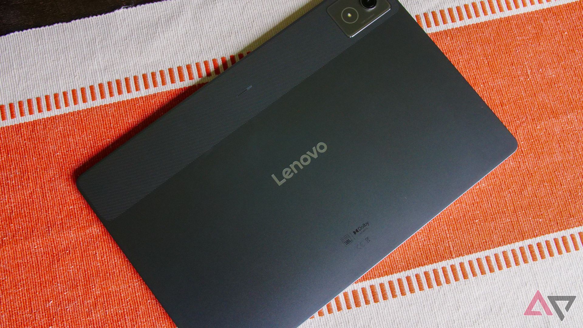 The Lenovo Idea Tab Pro face down on a table, no stylus.