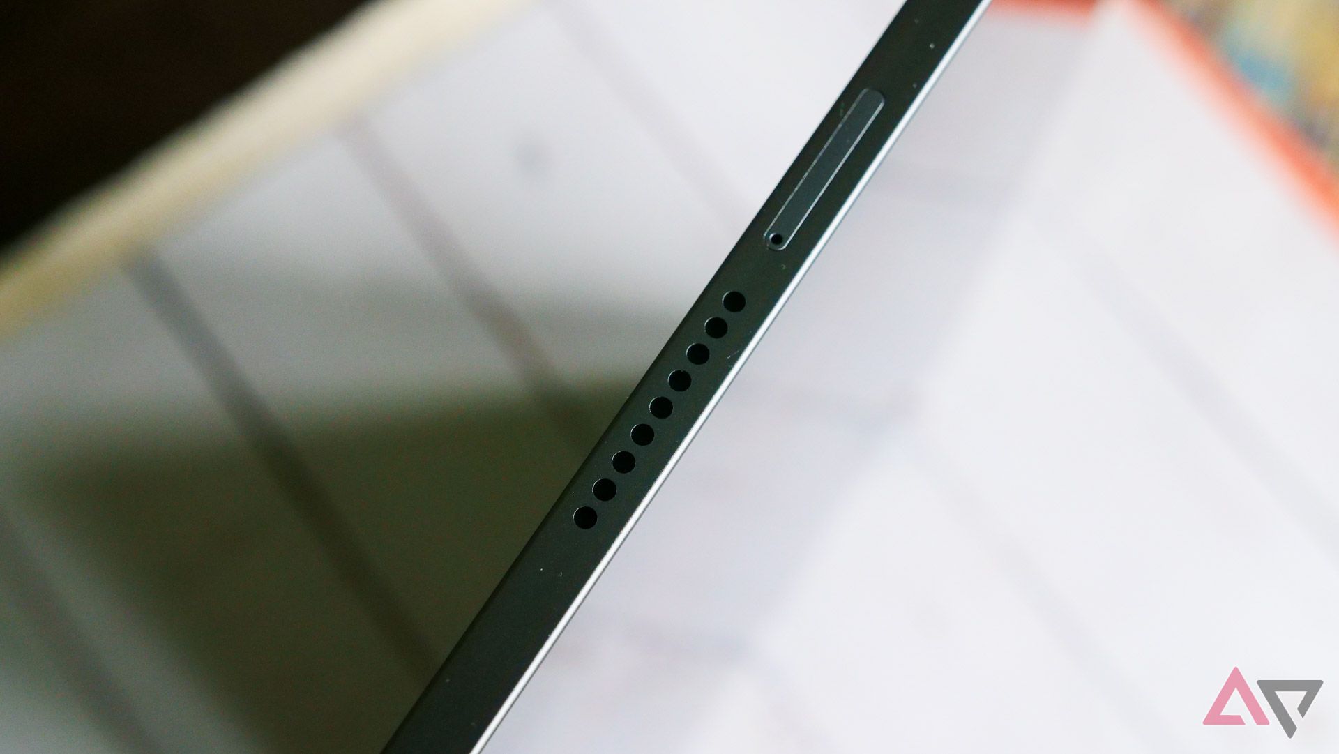 The speaker grill on the Lenovo Idea Tab Pro.