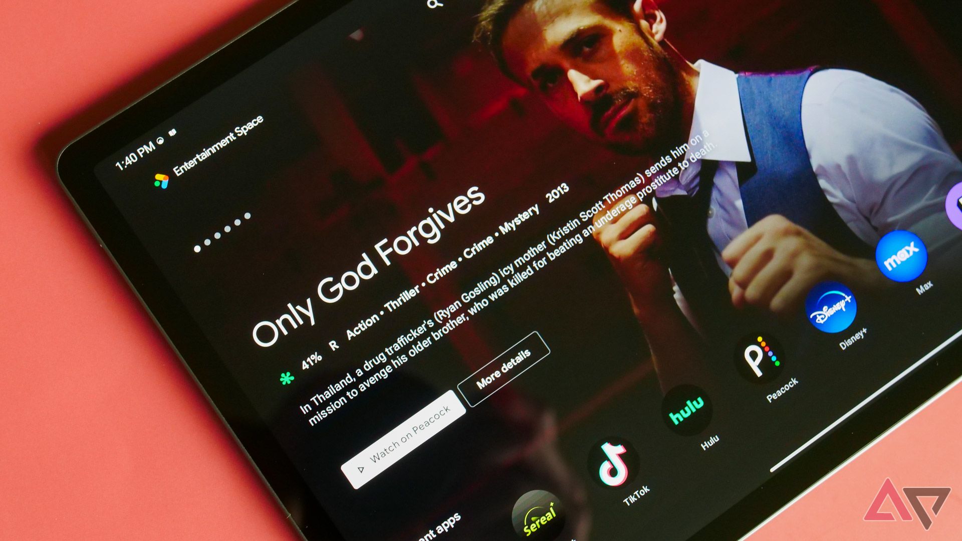 The Entertainment Space hub on the Lenovo Idea Tab Pro.