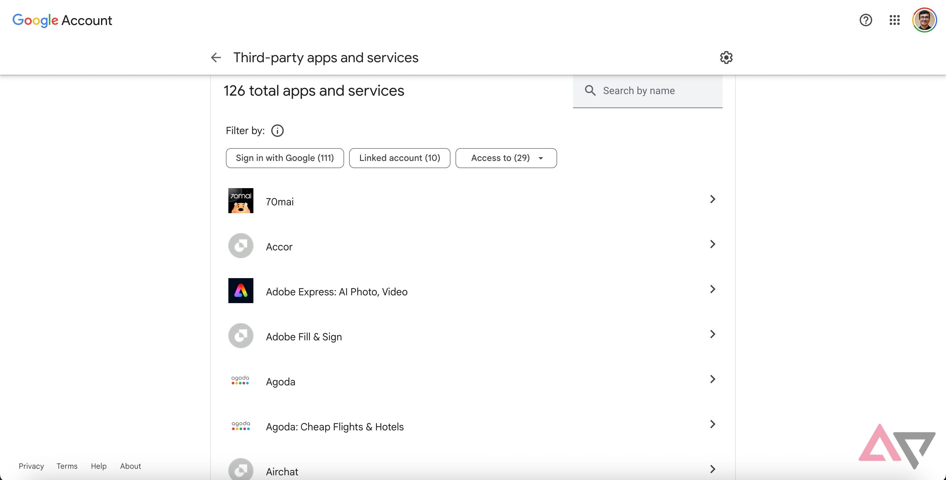 List of apps with permission