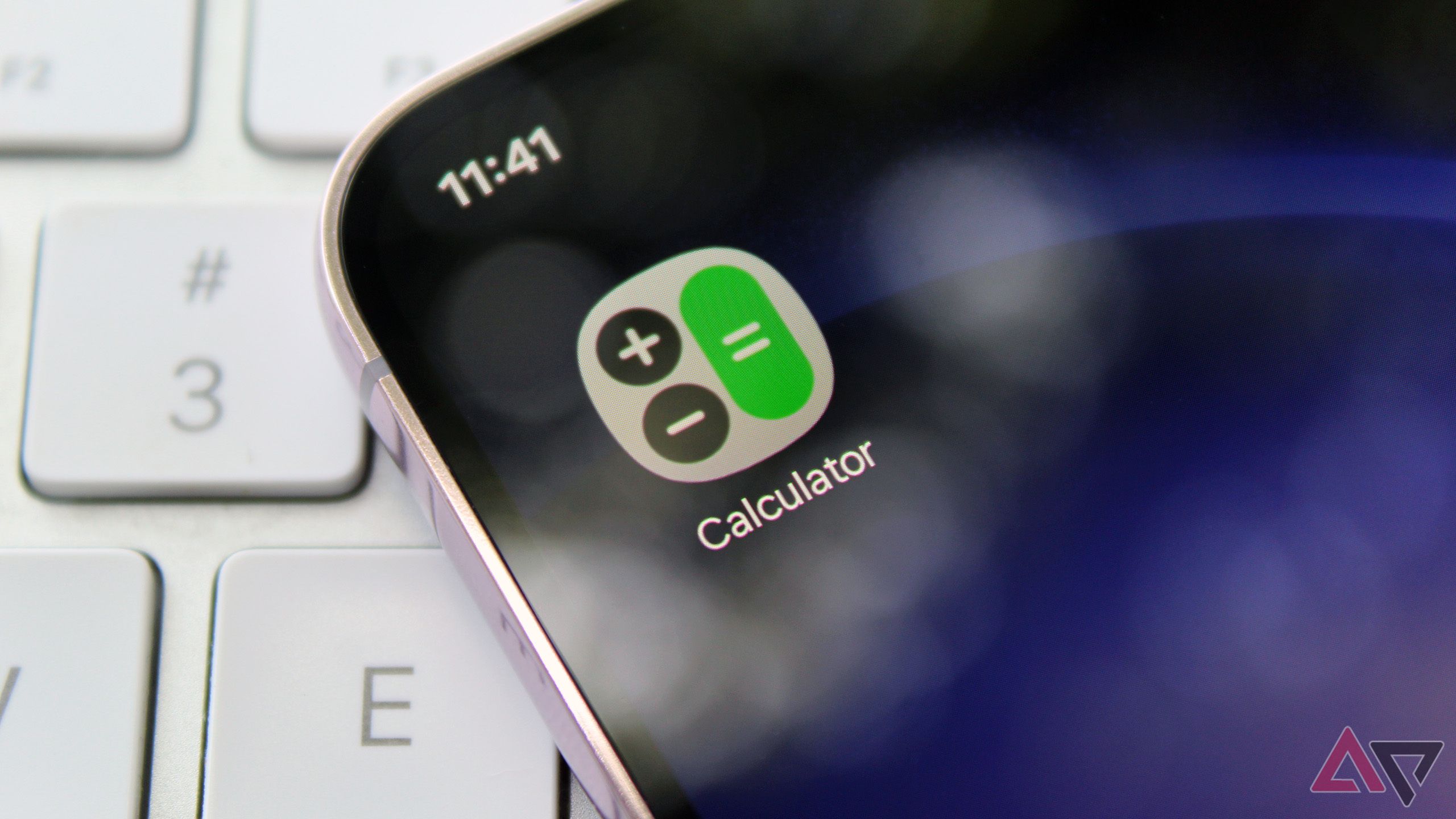 Samsung Galaxy phone showing the Calculator app icon