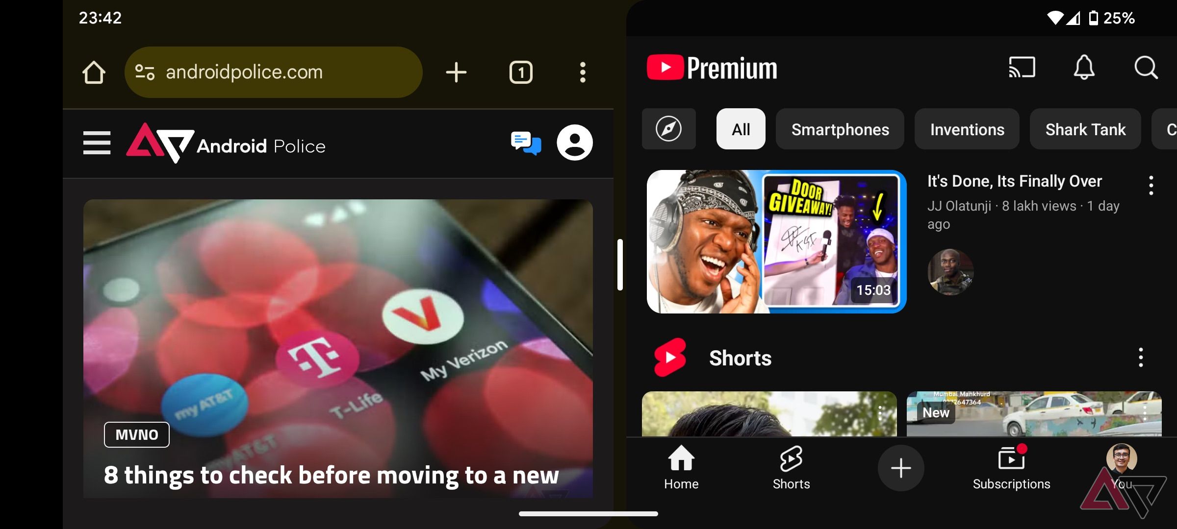 Split screen multitasking on Pixel