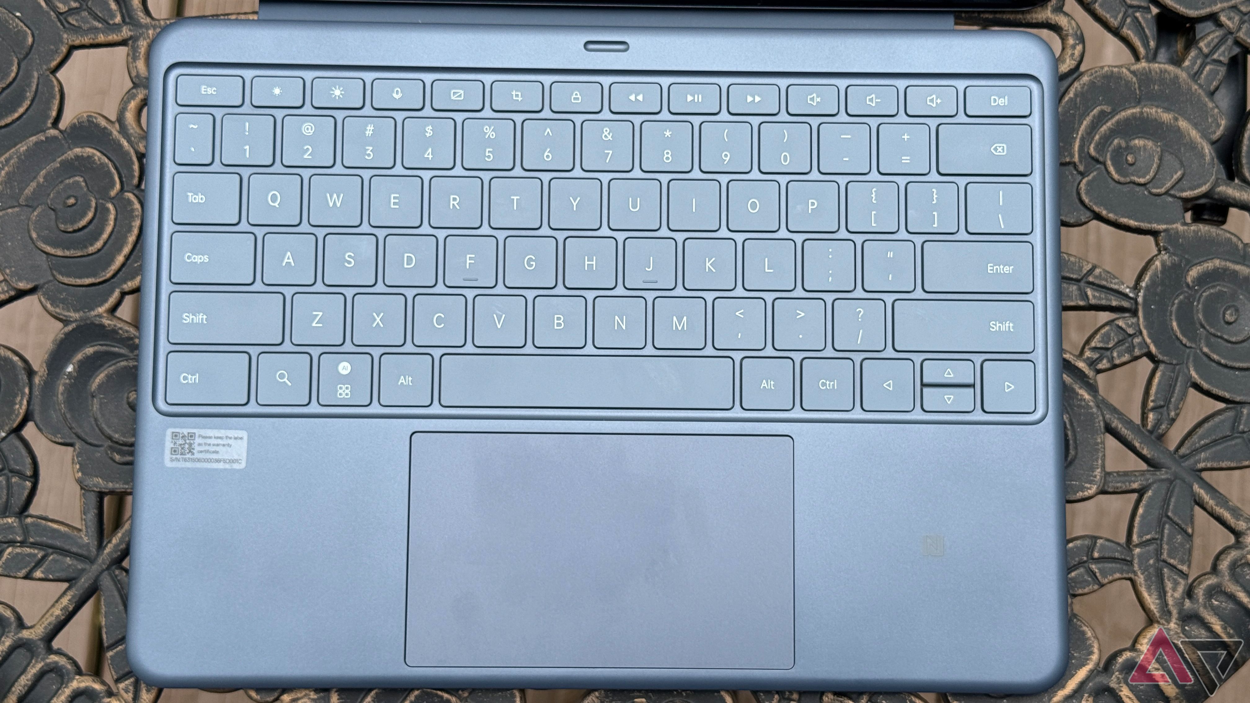 Keyboard case closeup on the OnePlus Pad 3