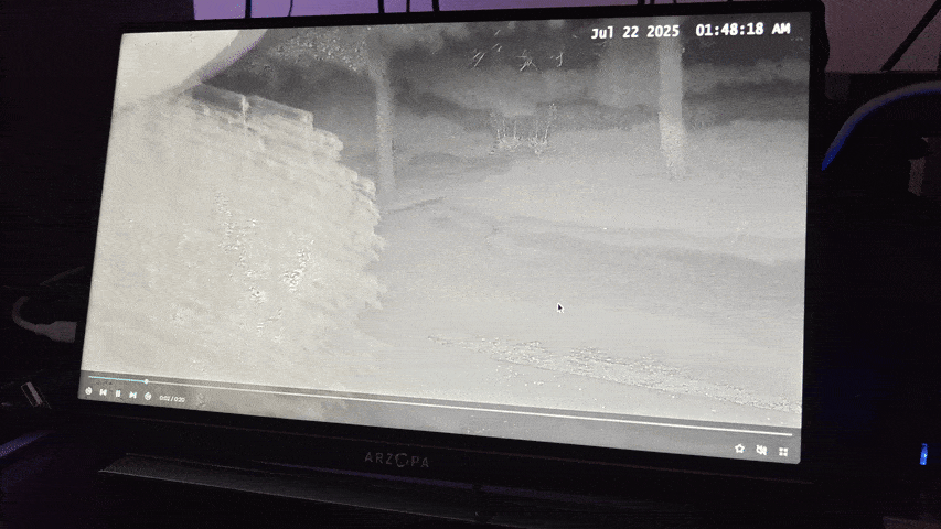 Eufy 4K NVR Security Camera System S4 Max tracking a cat at night