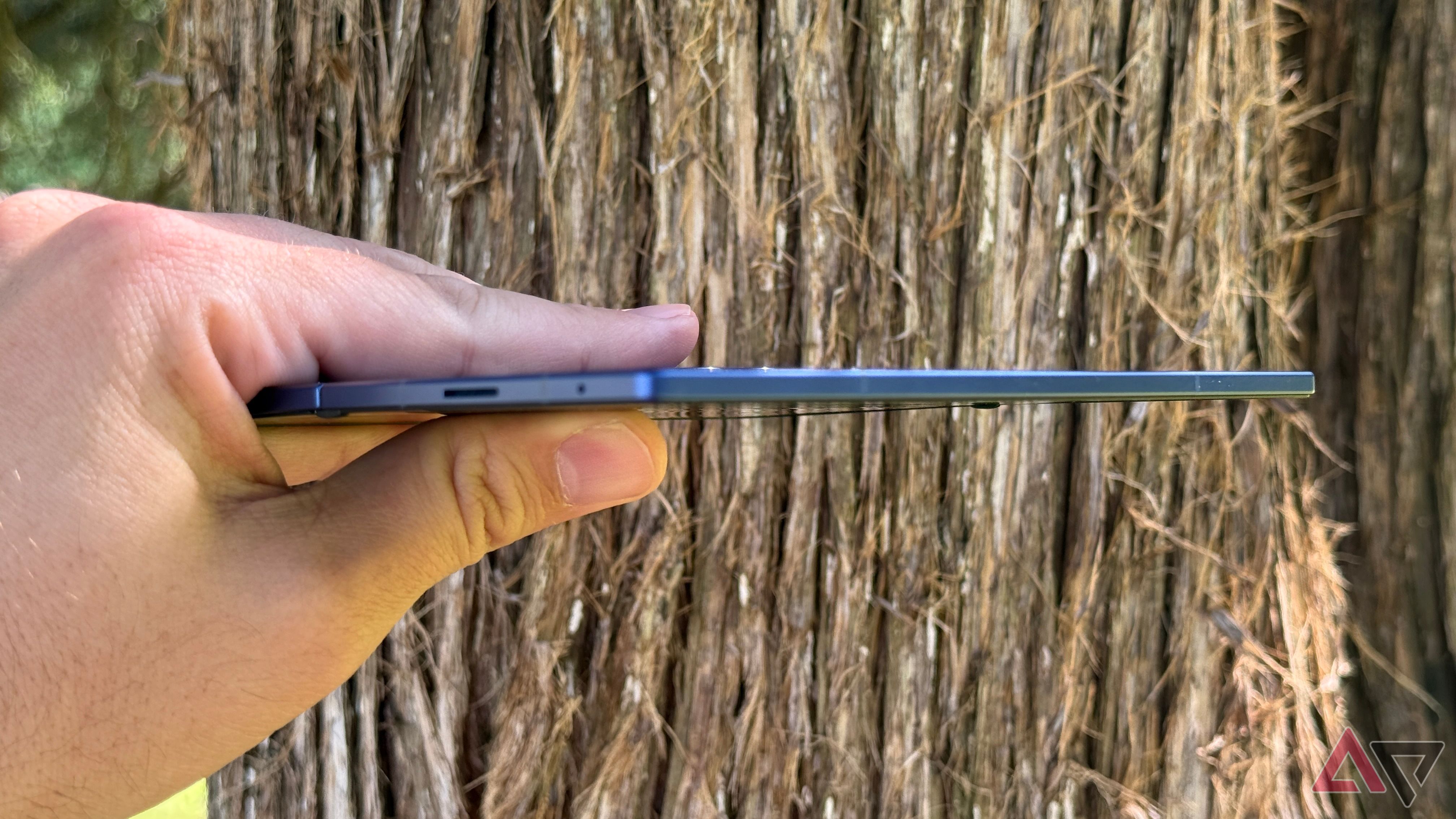 Unfolded Samsung Galaxy Z Fold 7 showing off how thin it is